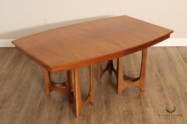 Young Manufacturing Mid Century Modern Extendable Walnut Dining Table