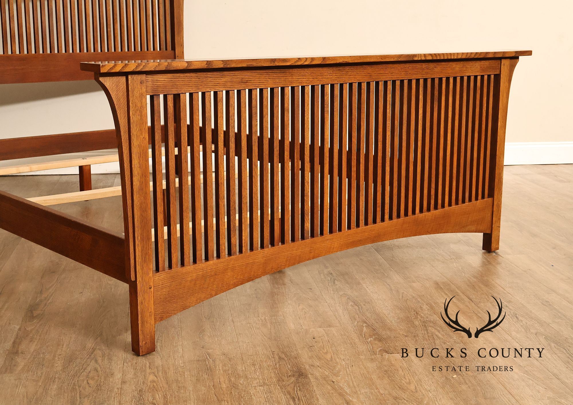 Stickley Mission Collection Oak Spindle Queen Bed