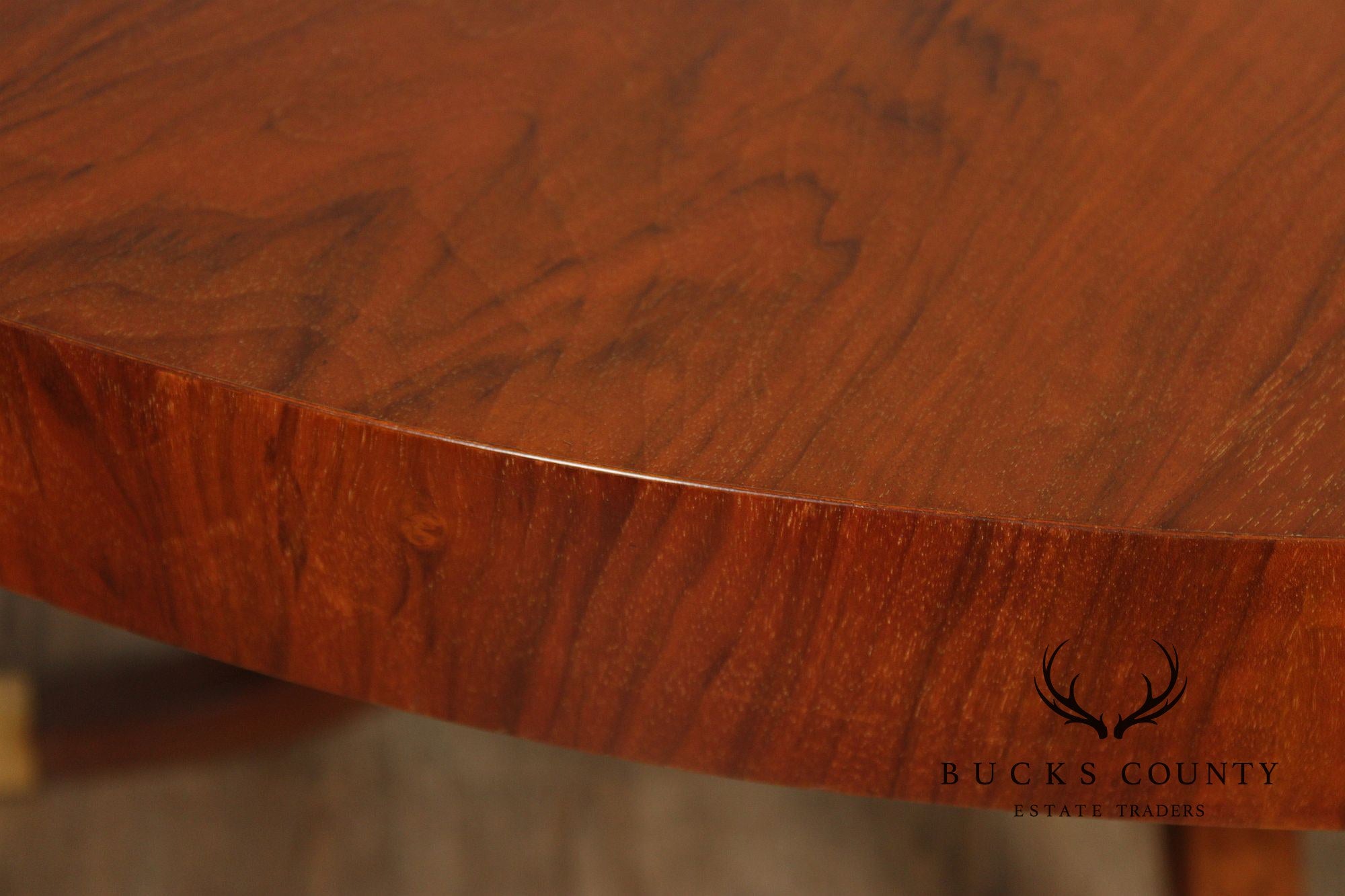 Acanto Luxury Furniture French Art Deco Style Oval Walnut Extendable Dining Table