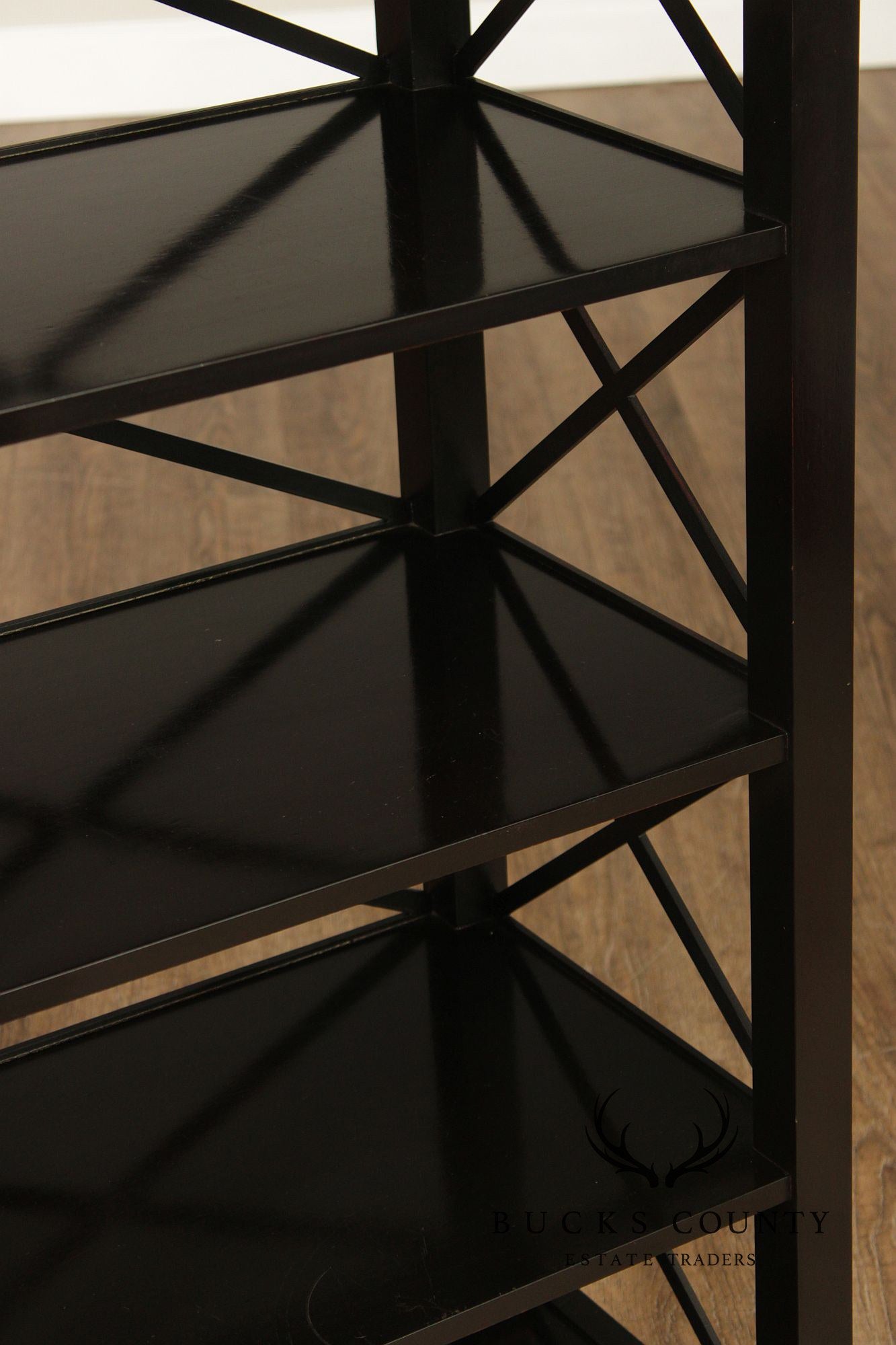 Baker Furniture Neoclassical Style Pair of Tray Top Bookcases