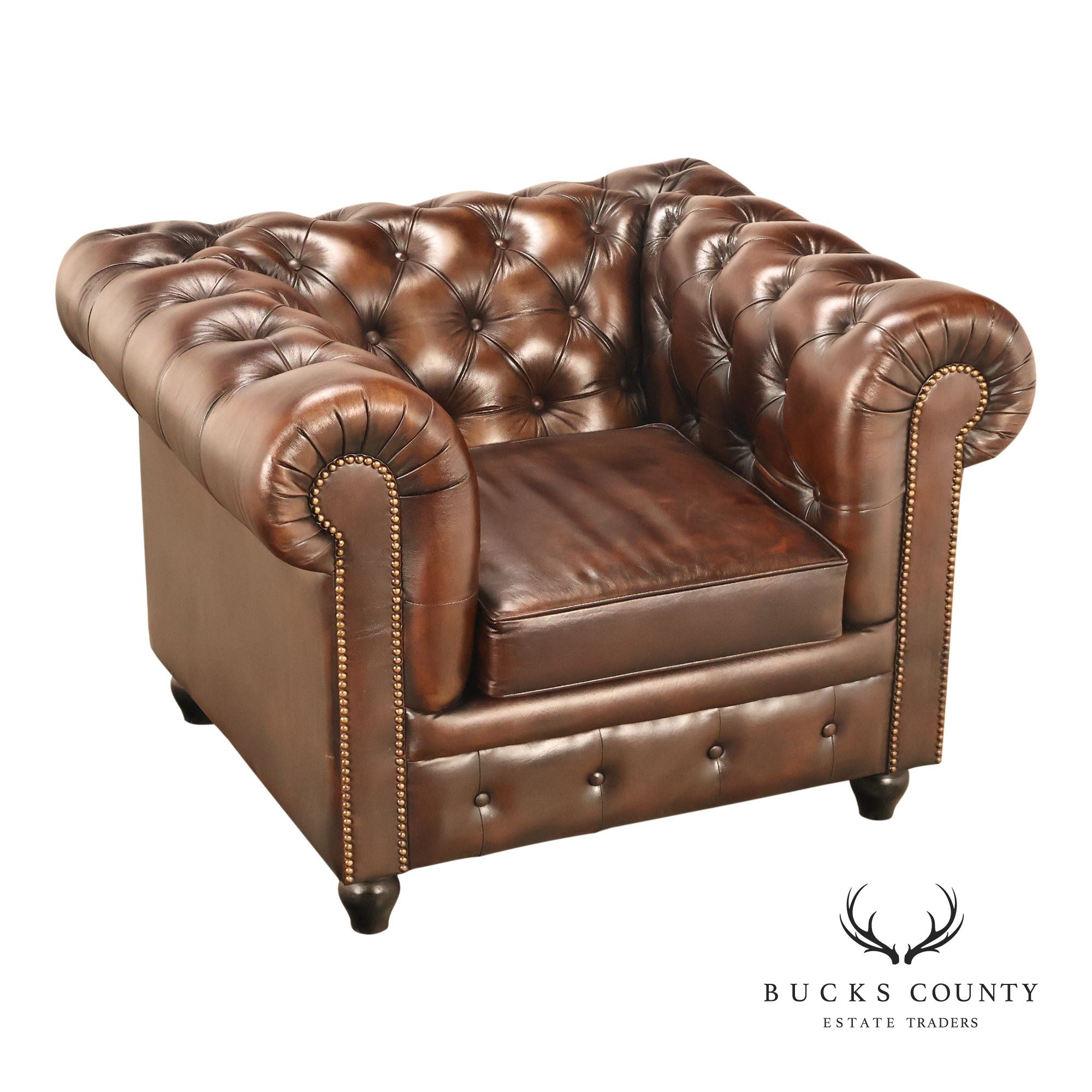 Distressed Brown Single Seater Cushion Chesterfield