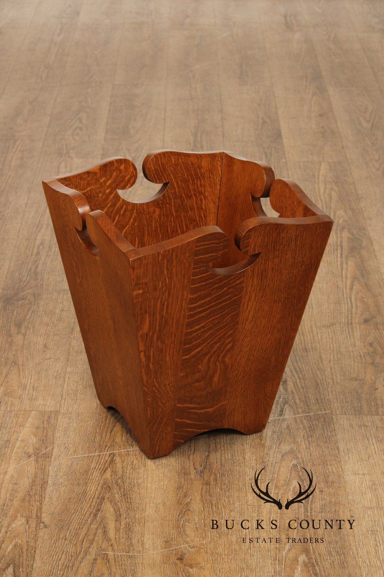Stickley Mission Collection Oak Waste Basket