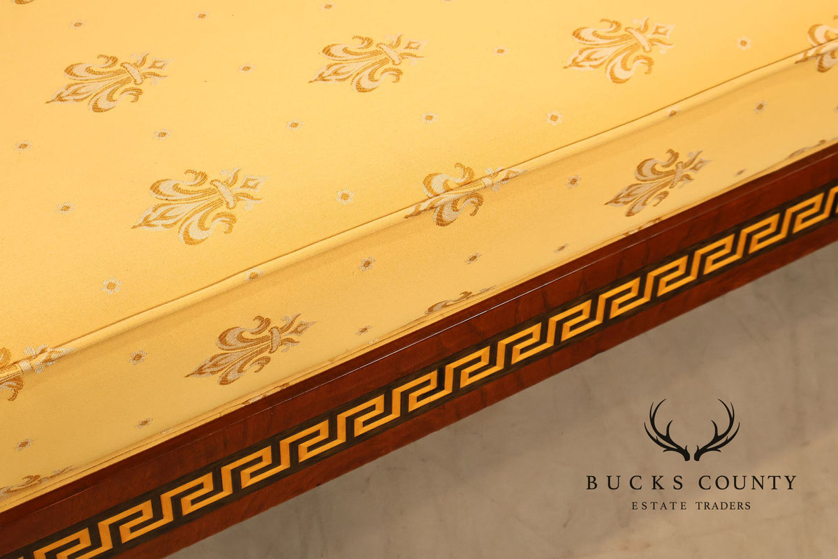 Neoclassical Empire Style Mahogany Chaise Lounge With Gilt Paw Feet