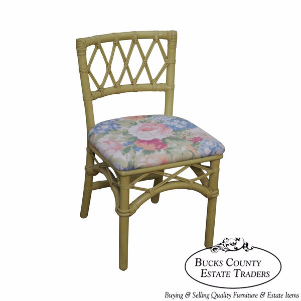 Ficks Reed Vintage Painted Rattan Side Chair