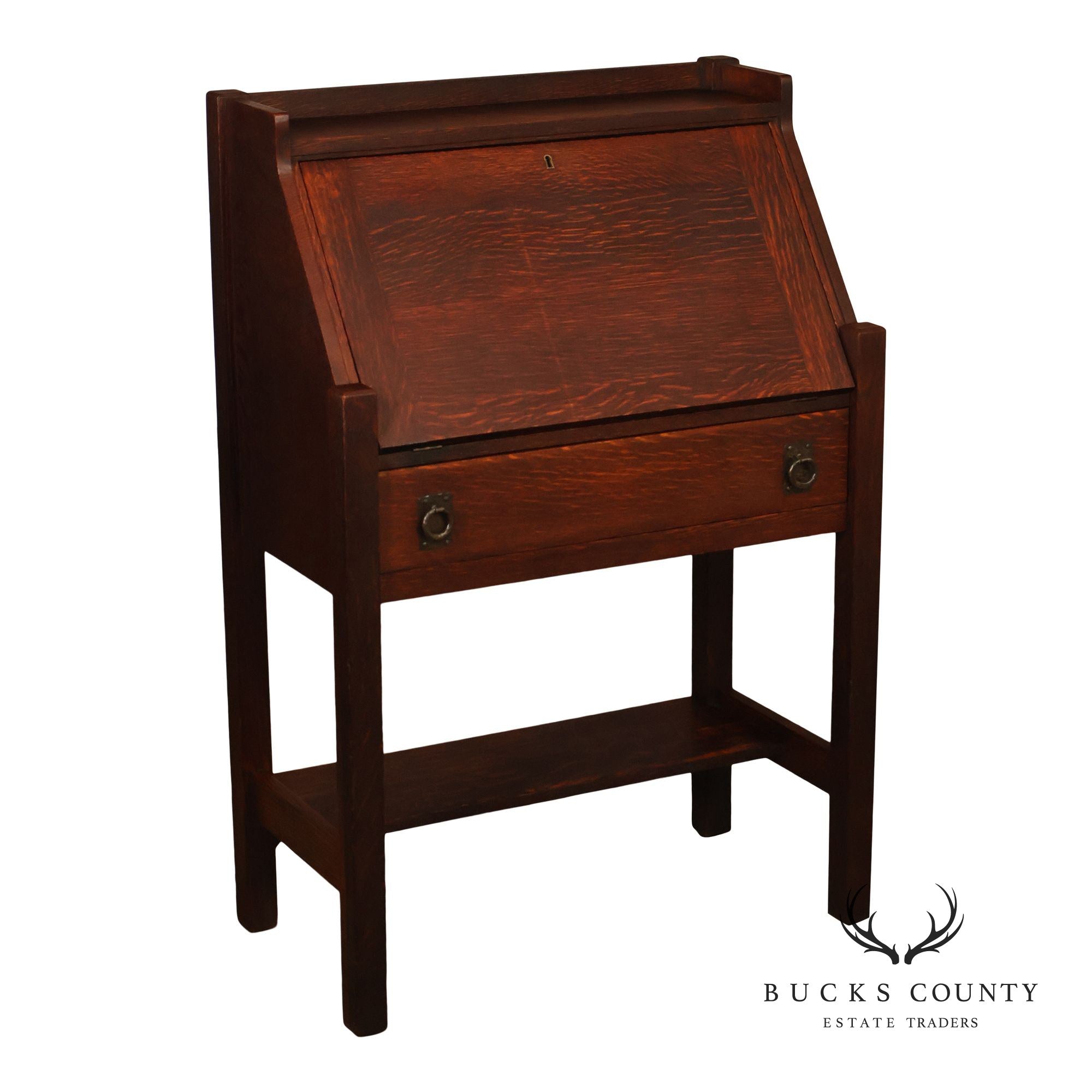 Lifetime Furniture Antique Mission Oak Drop Front Desk