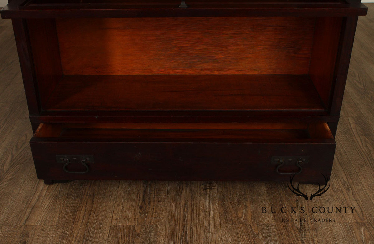 Vintage Mahogany Three-Stack Barrister Bookcase