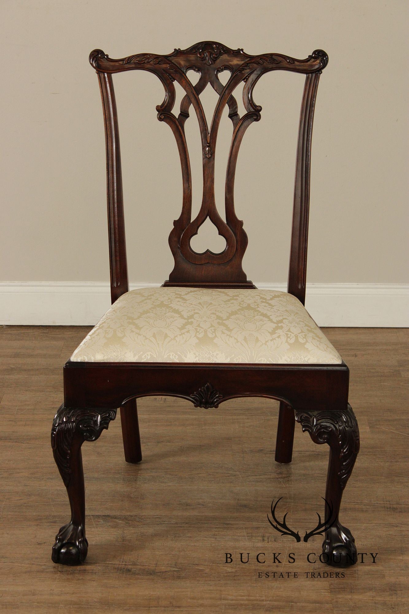 Stickley Chippendale Style Set of Six Mahogany Dining Chairs