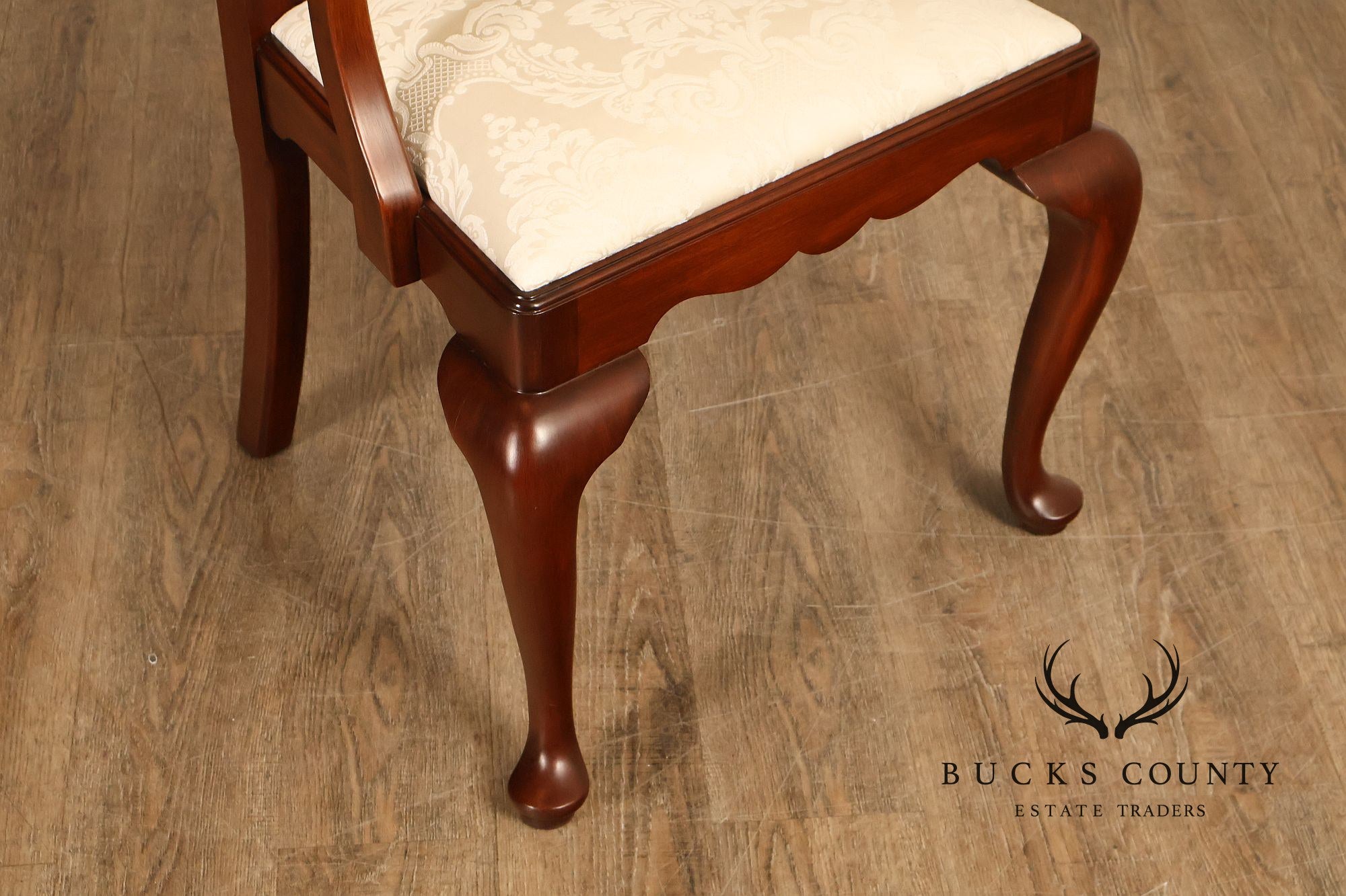 Henkel Harris Queen Anne Style Cherry Armchair