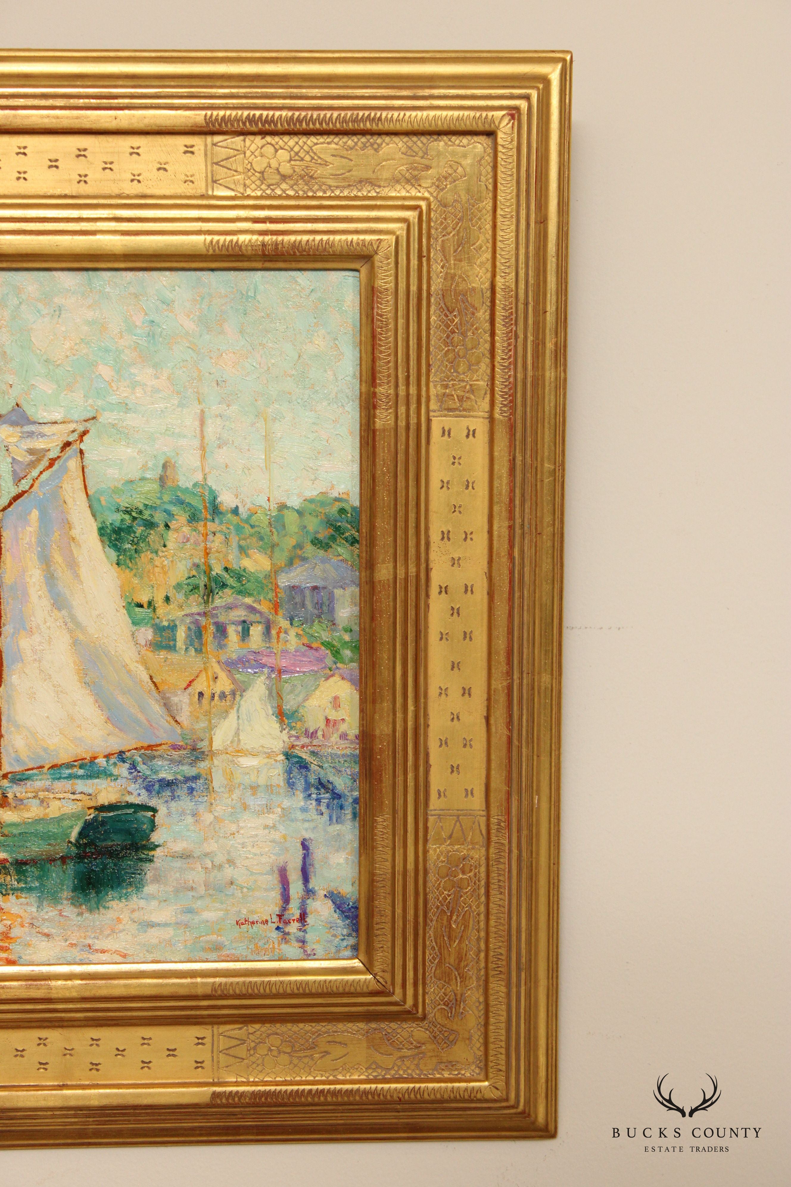 Katherine Farrell Impressionist Oil Painting, 'In Gloucester Harbor'