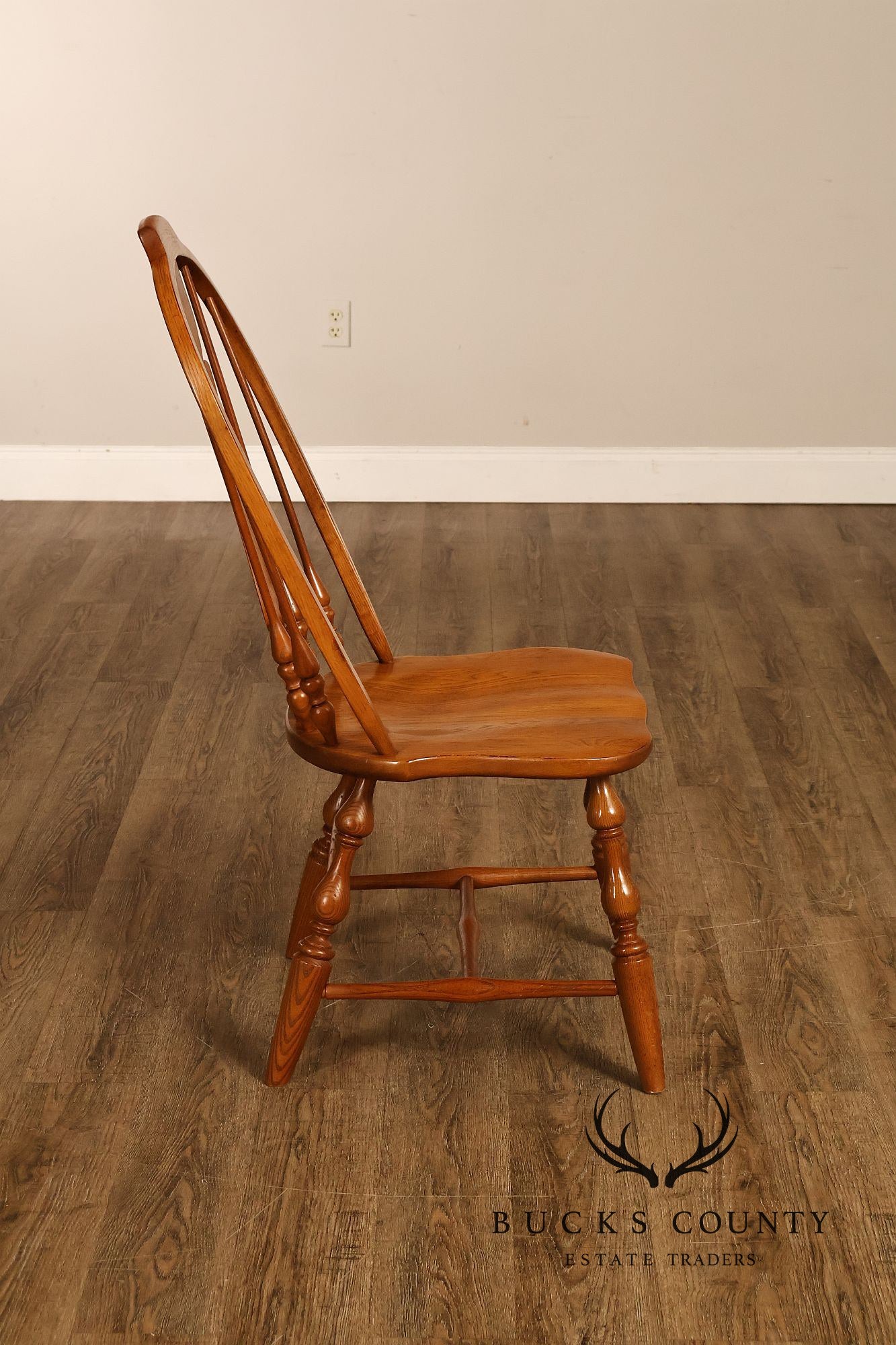Virginia House Set of Four Oak Windsor Dining Chairs