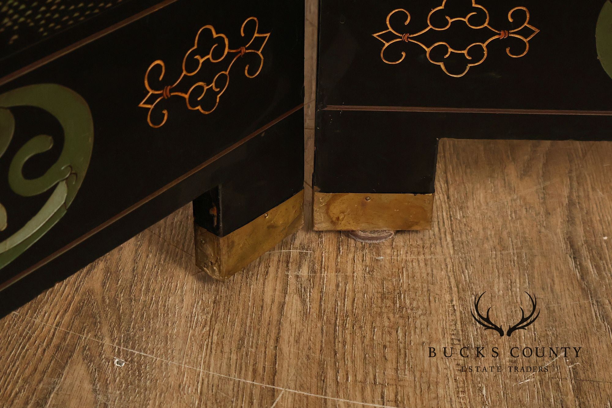 Chinese Coromandel Style Pair Of Eight Panel Folding Screens