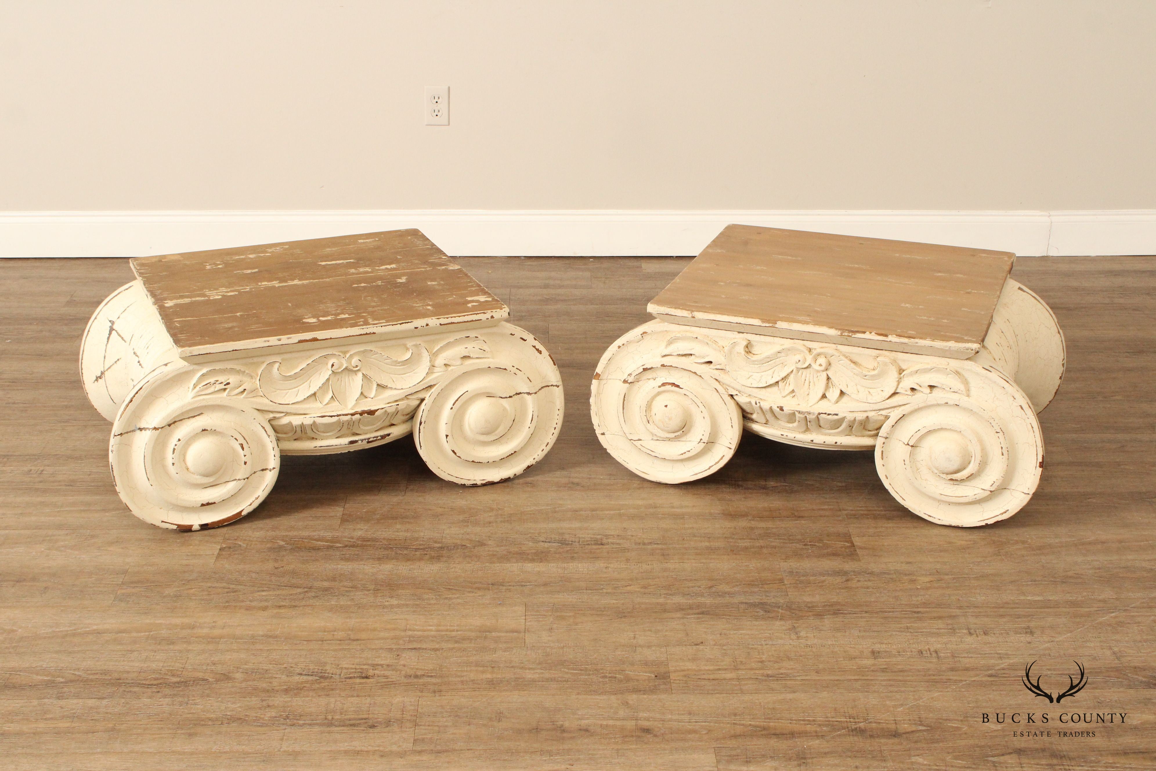 Restoration Hardware Pair of Capital 'Ionic' Coffee Tables