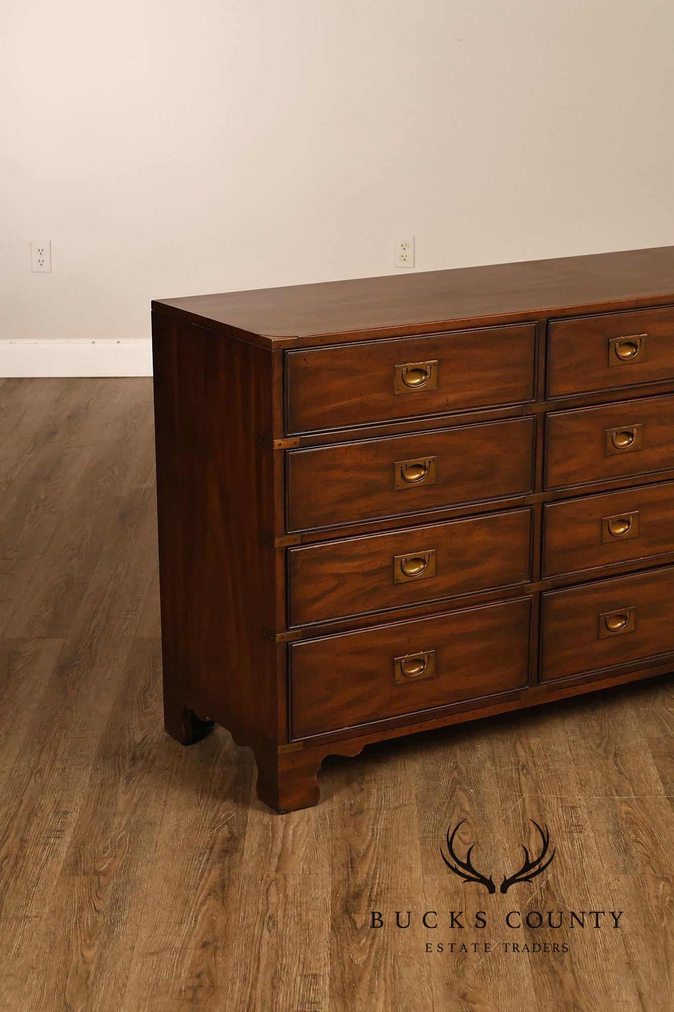 Heritage 'Kingsbridge' Collection Vintage Mahogany Campaign Style Long Dresser
