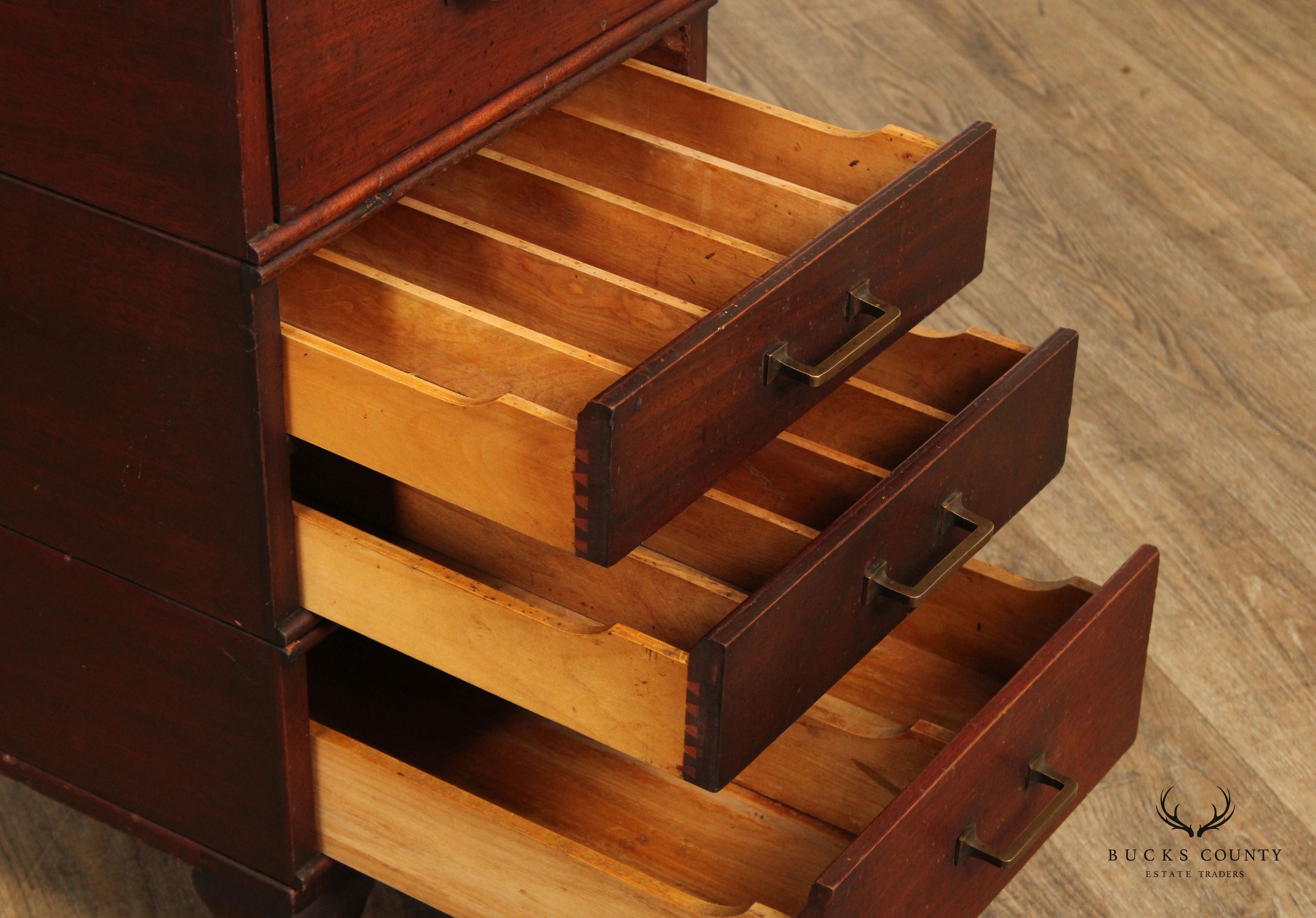 Antique Mahogany Stacking Office Cabinet