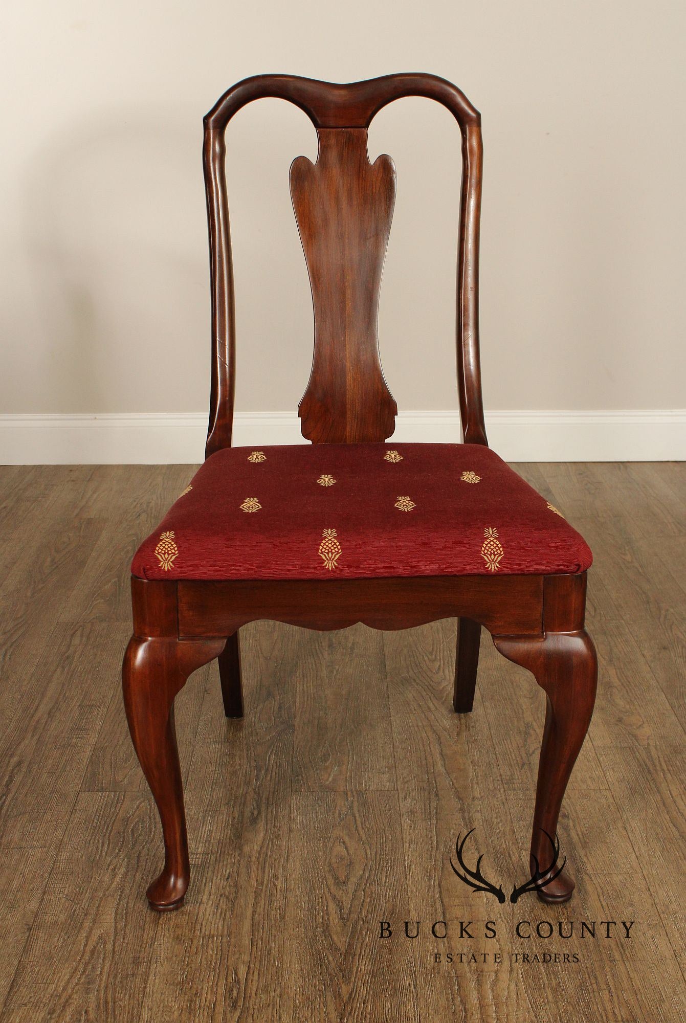 Harden Queen Anne Style Set of Six Cherry Dining Chairs