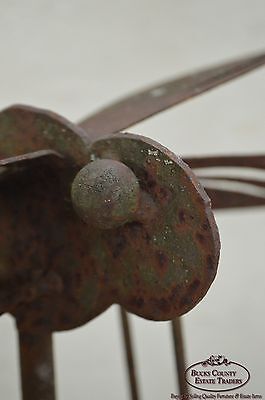 Hand Forged Dragonfly Garden Statue