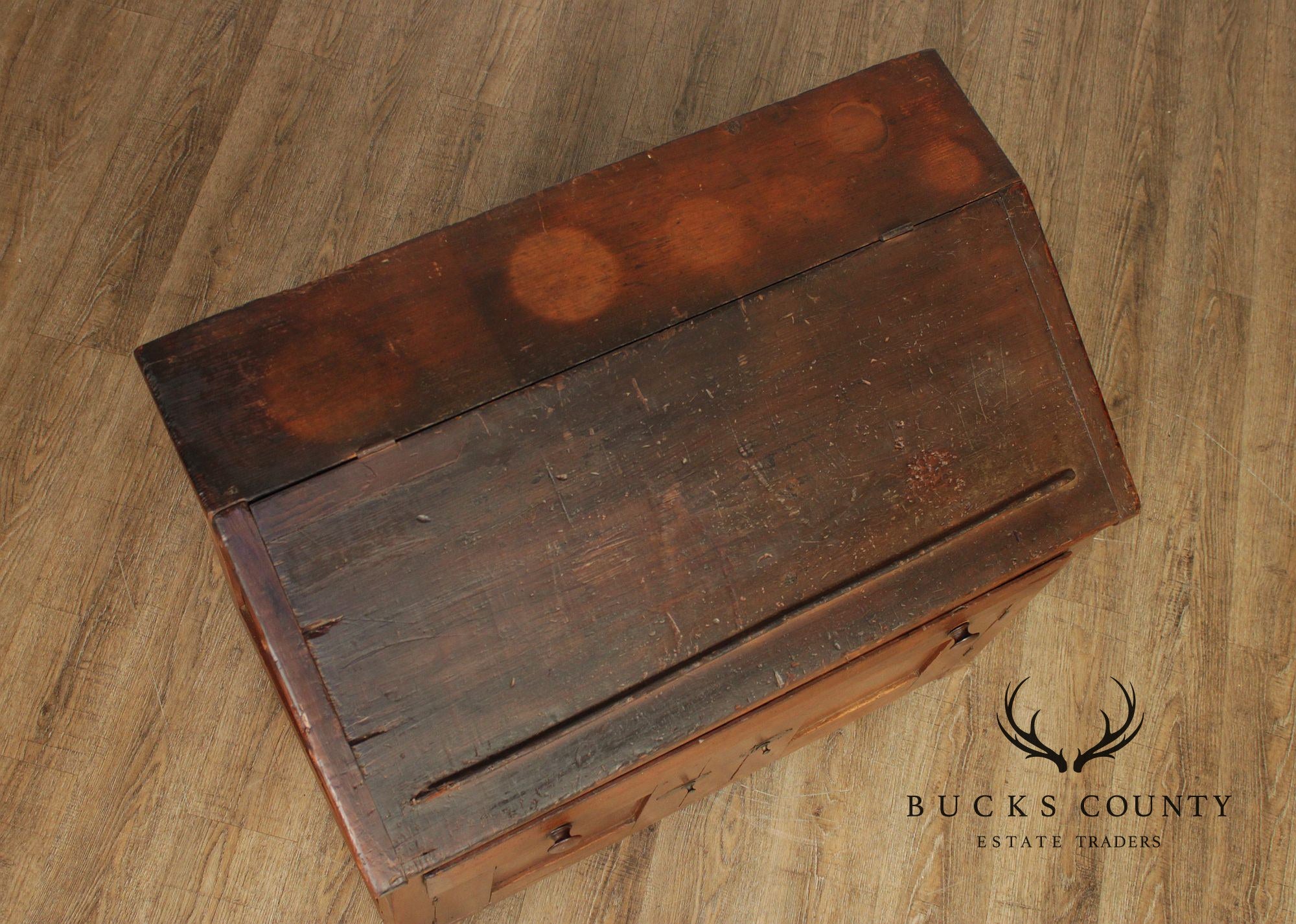 Antique Country Pine Slant Front Schoolmaster’s Desk