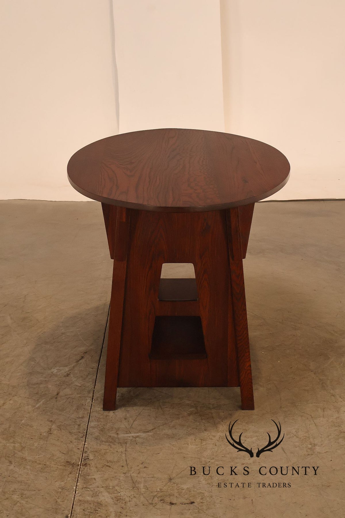 Antique Limbert Model 146 Arts And Crafts Oak Oval Table With Ash Top