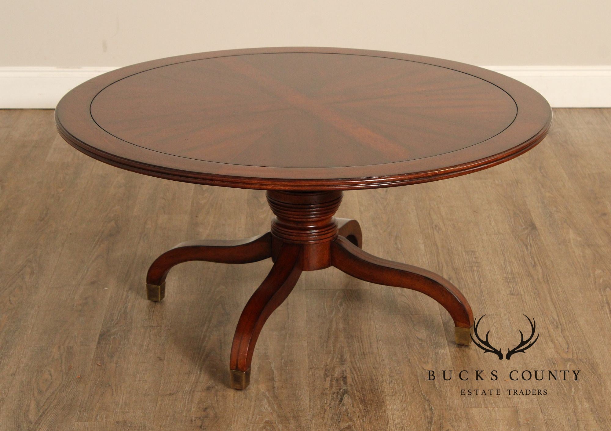 Regency Style Mahogany Round Top Coffee Table