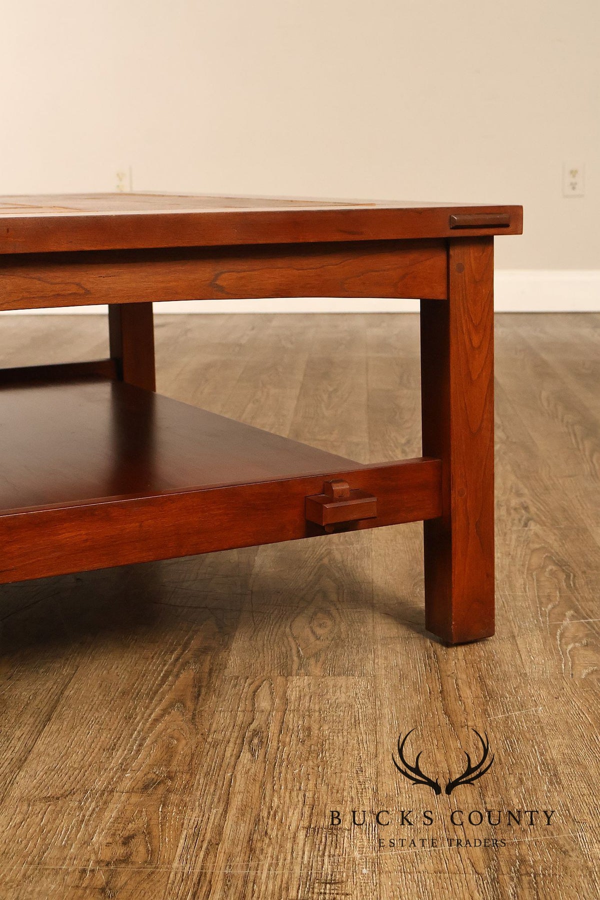 Stickley Mission Collection Cherry Tile Top Coffee Table