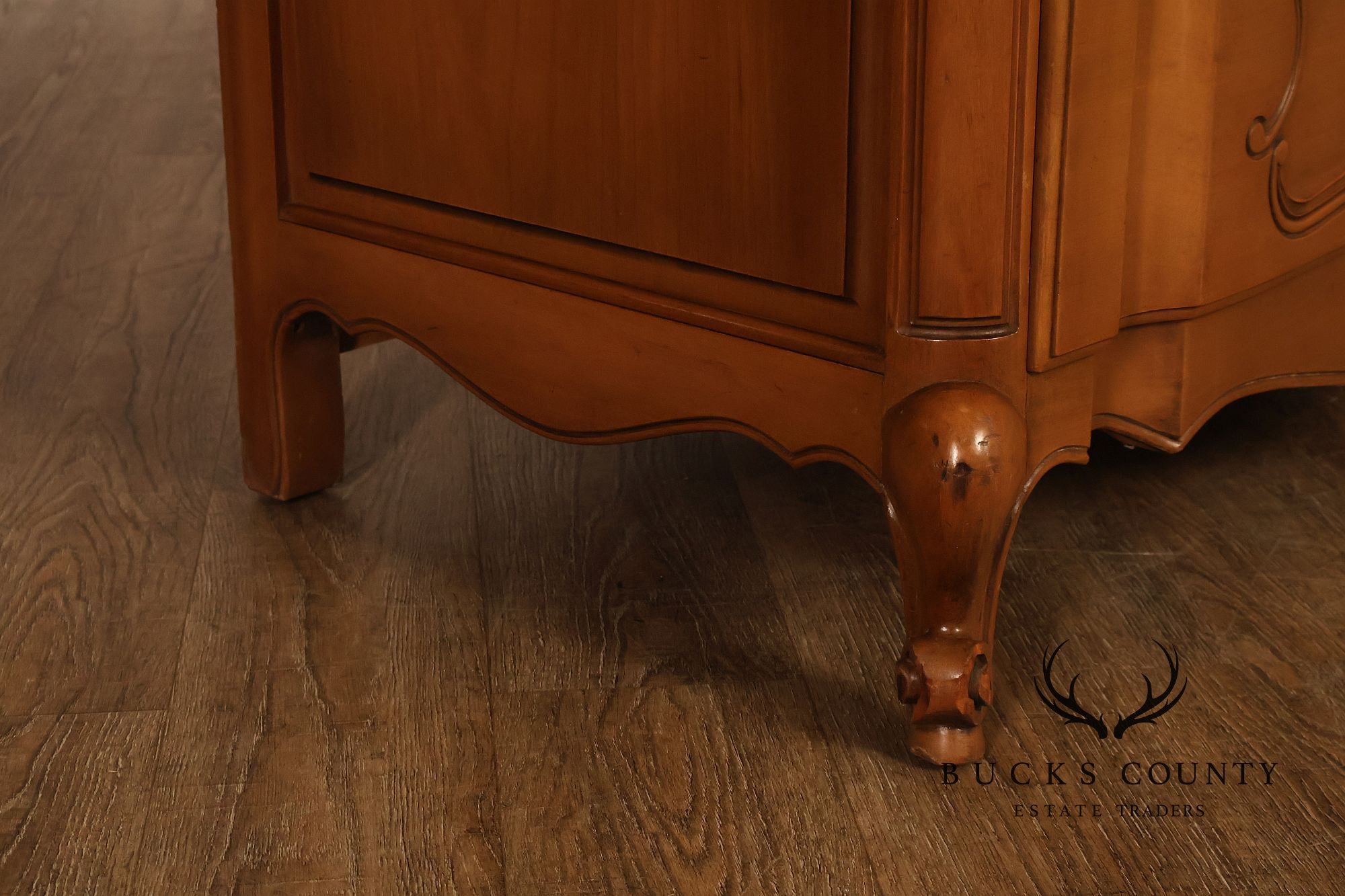 French Provincial Style Marble Top Nine Drawer Dresser