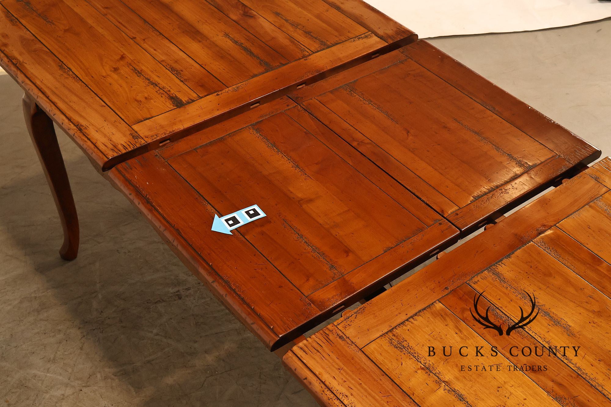 French Provincial Style Distressed Wood Extendable Dining Table