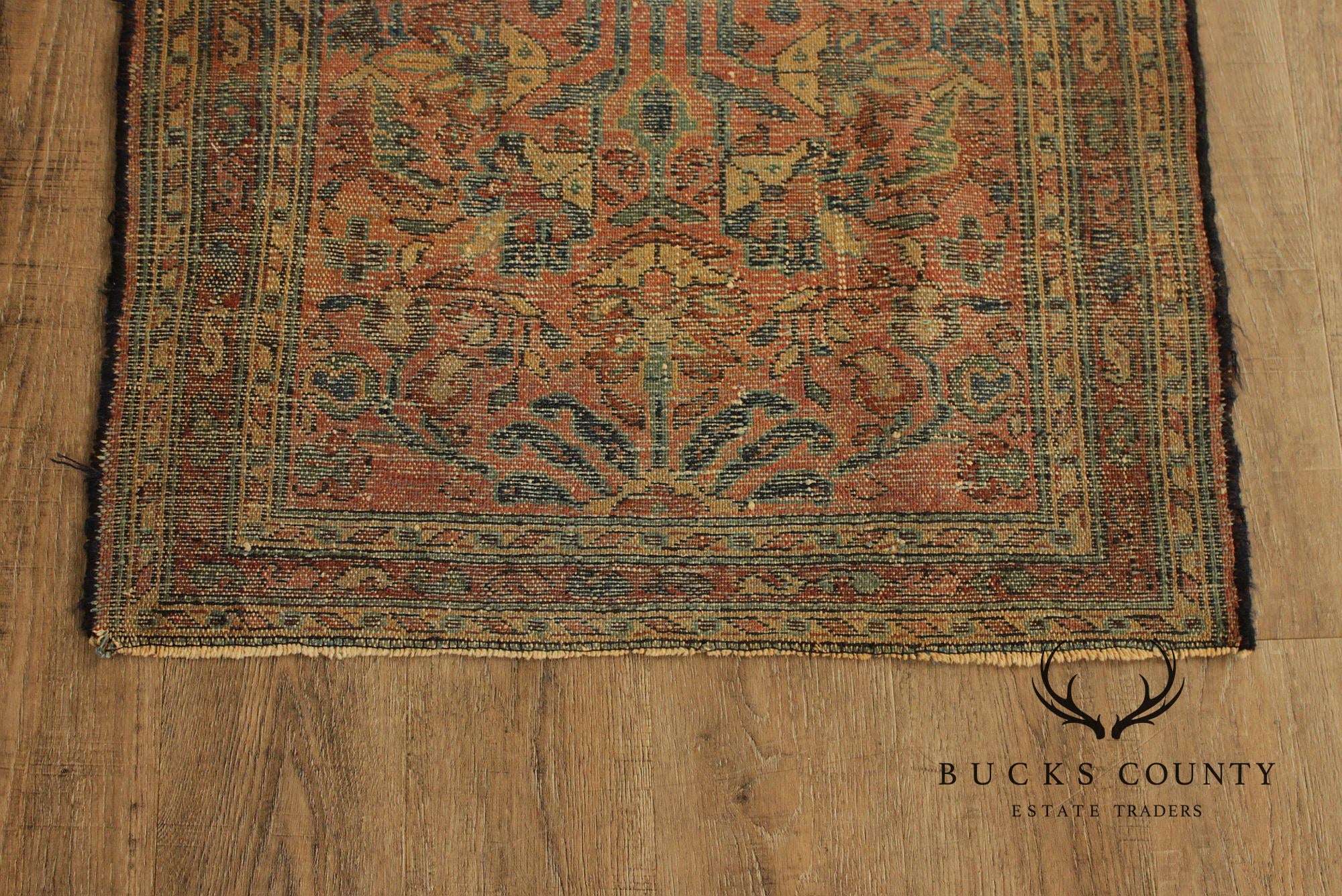 Persian Mahal Style Distressed Wool Scatter Rug