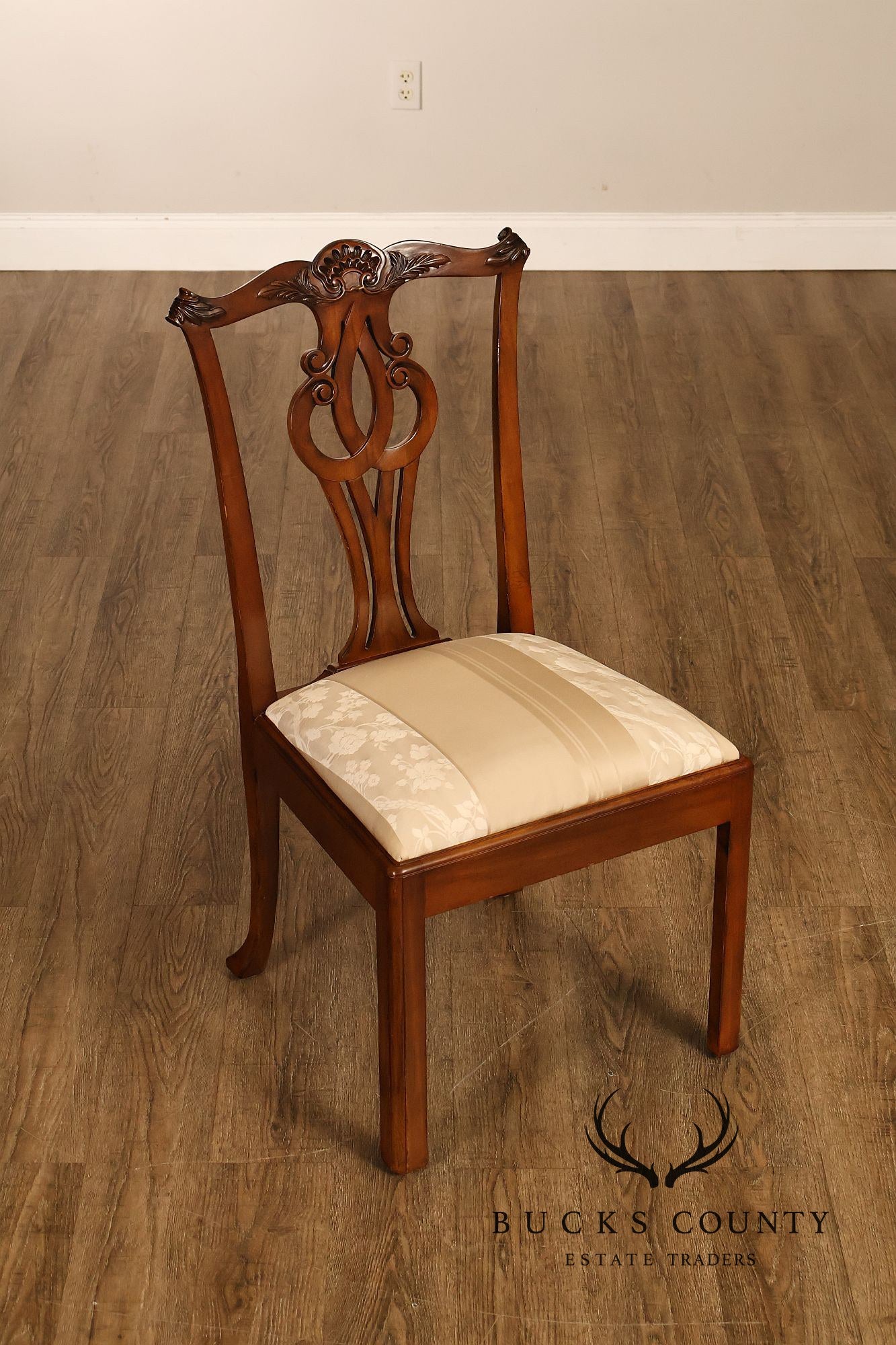 Baker Furniture Chippendale Style Set of Twelve Mahogany Dining Chairs