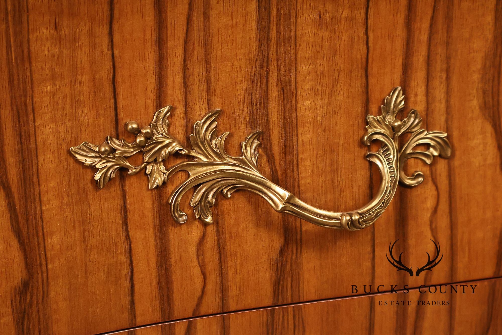 Theodore Alexander French Louis XV Style Two Drawer Bombe Commode