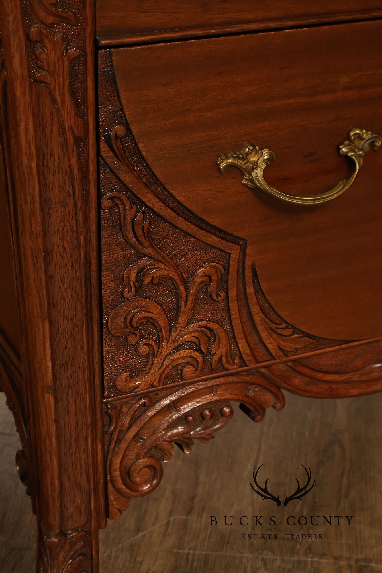 Antique R. J. Horner Carved Mahogany High Chest Of Drawers With Mirror