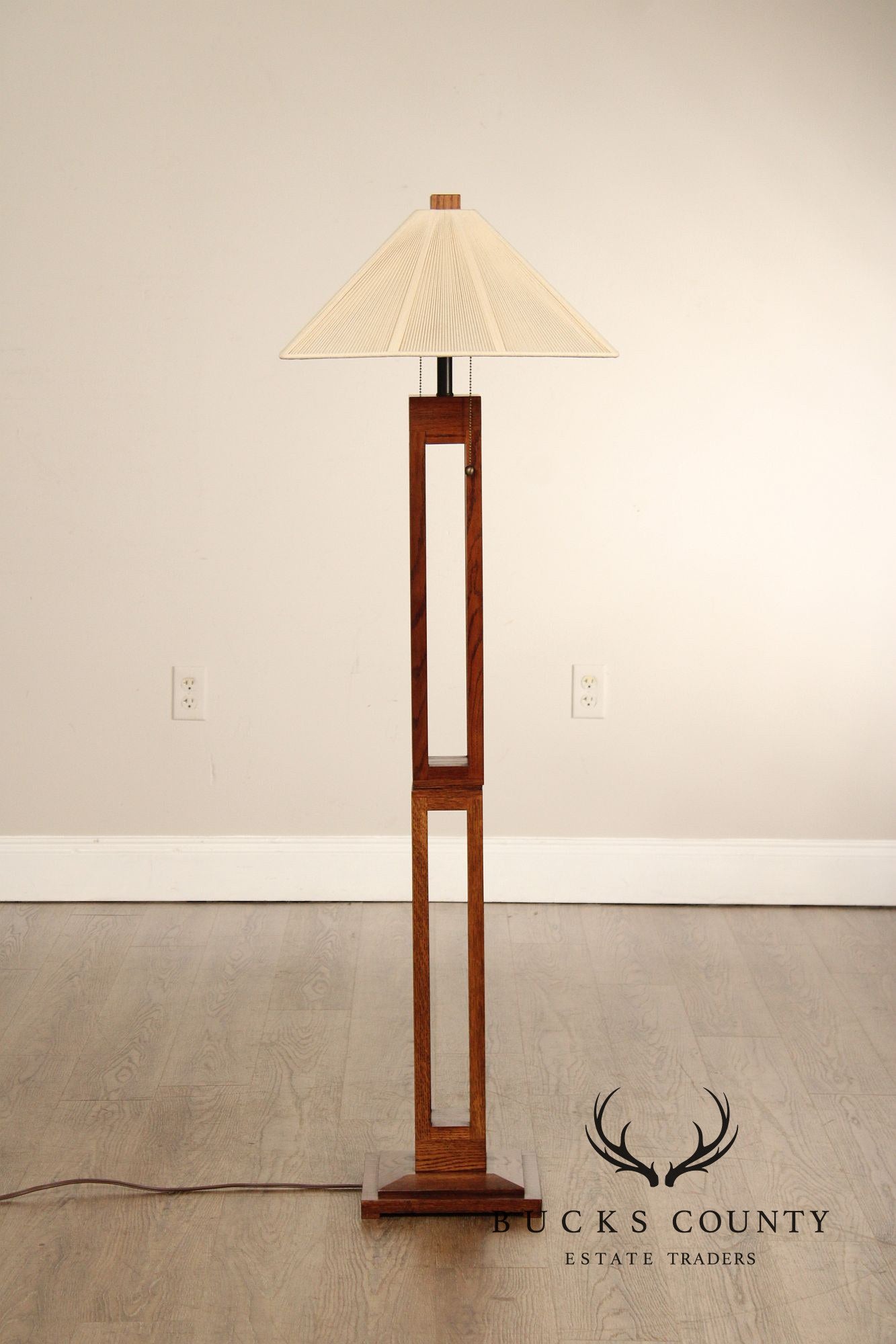 Quoizel Arts & Crafts Style Oak Floor Lamp