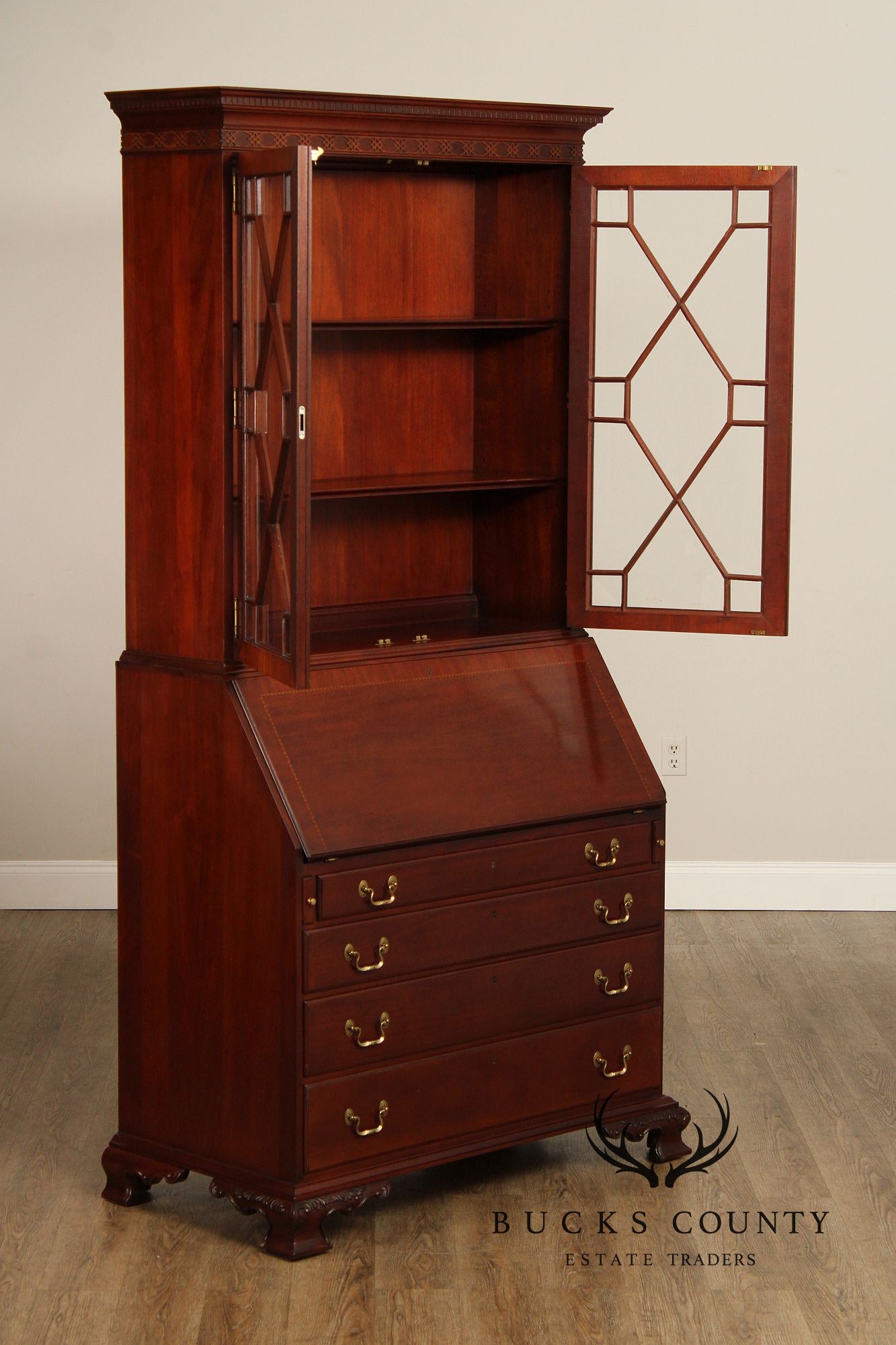 Link-Taylor Georgian Style Mahogany Secretary Bookcase