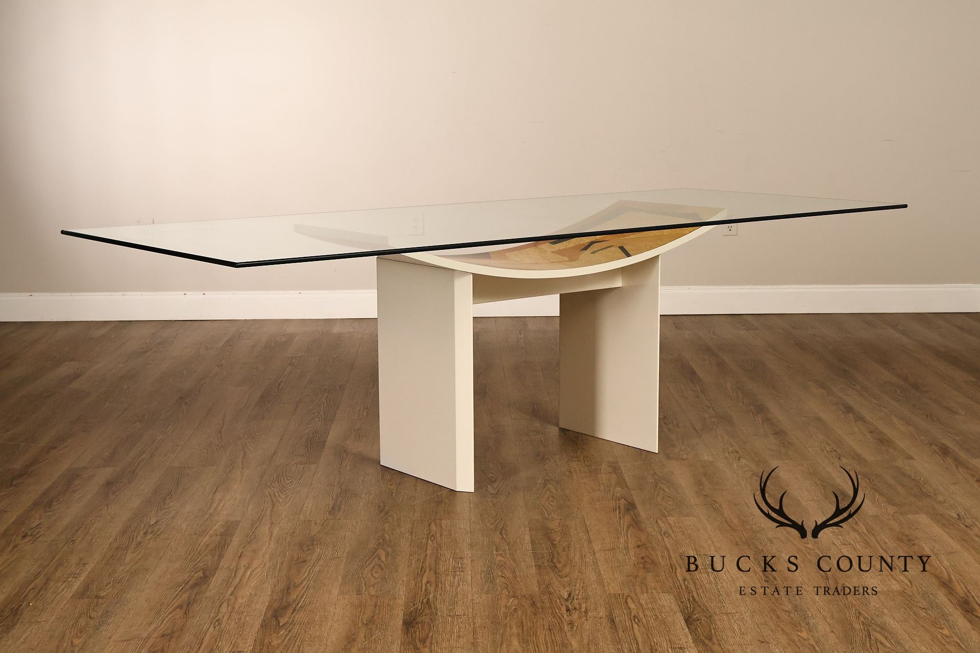 Constantini Pietro Glass Top Sculptural Dining Table