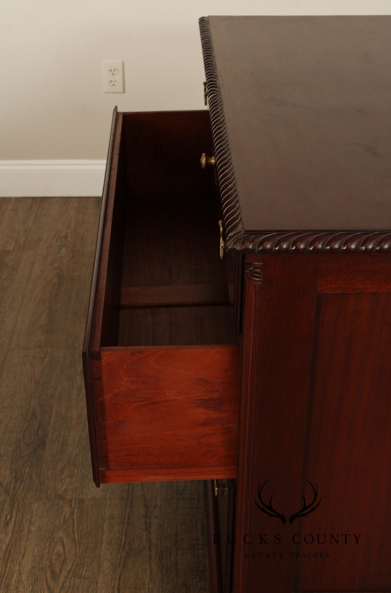 Chippendale Style Antique Bench Made Mahogany Chest of Drawers