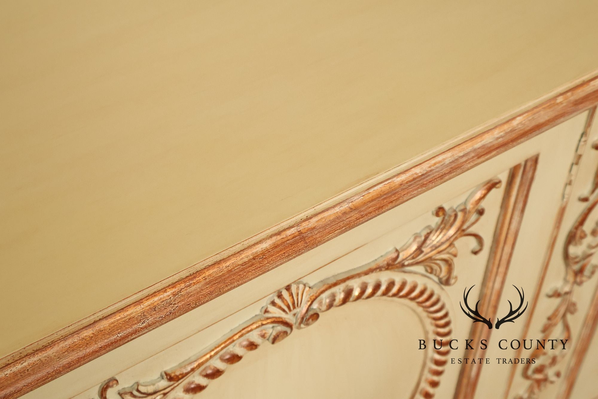 French Rococo Style Painted Sideboard Buffet Cabinet
