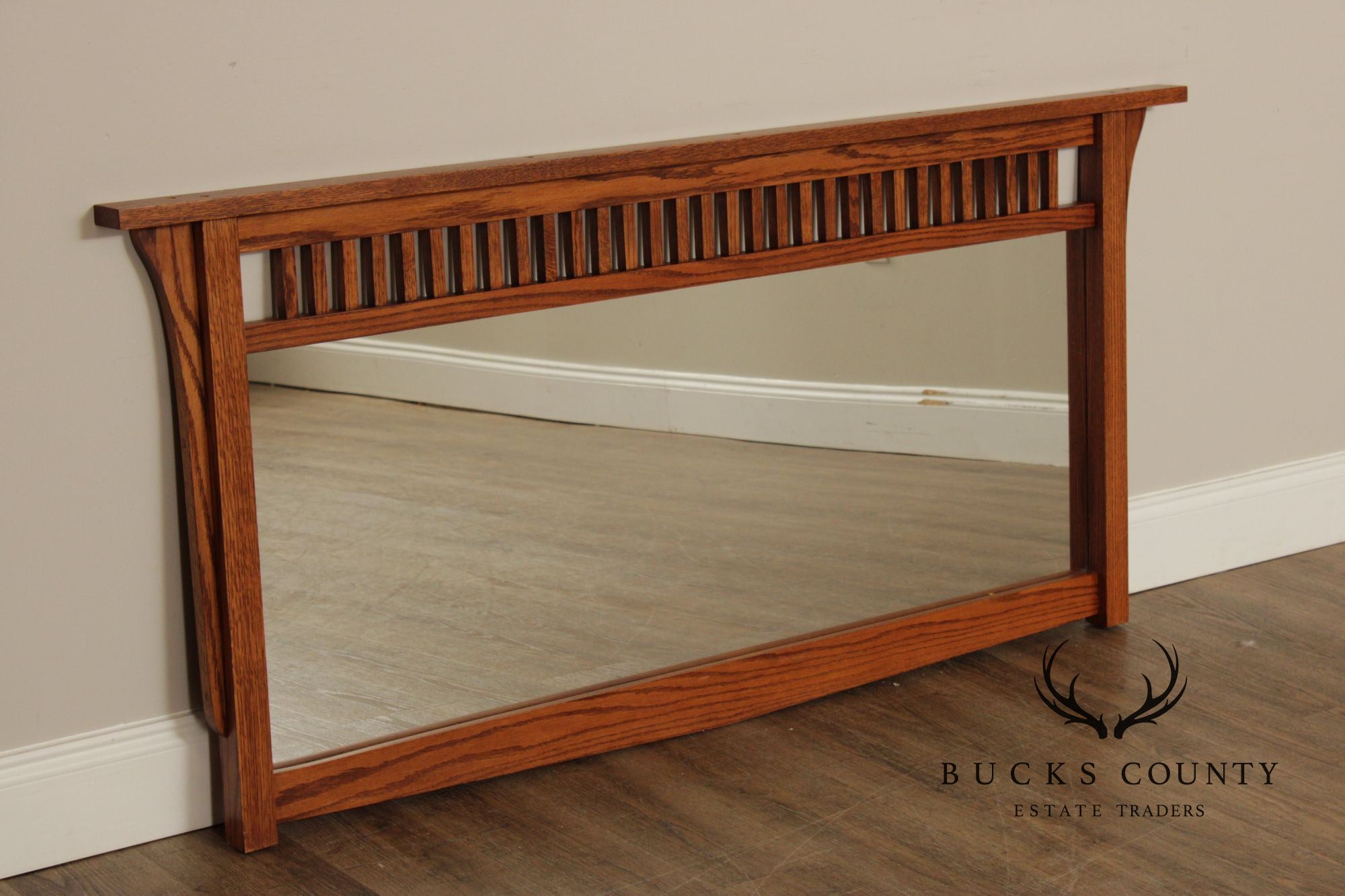 Mission Style Oak Mantel Mirror