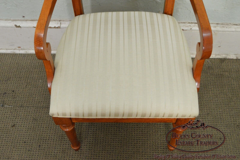 Lexington Regency Style Set of 4 Cherry Wood Arm Chairs