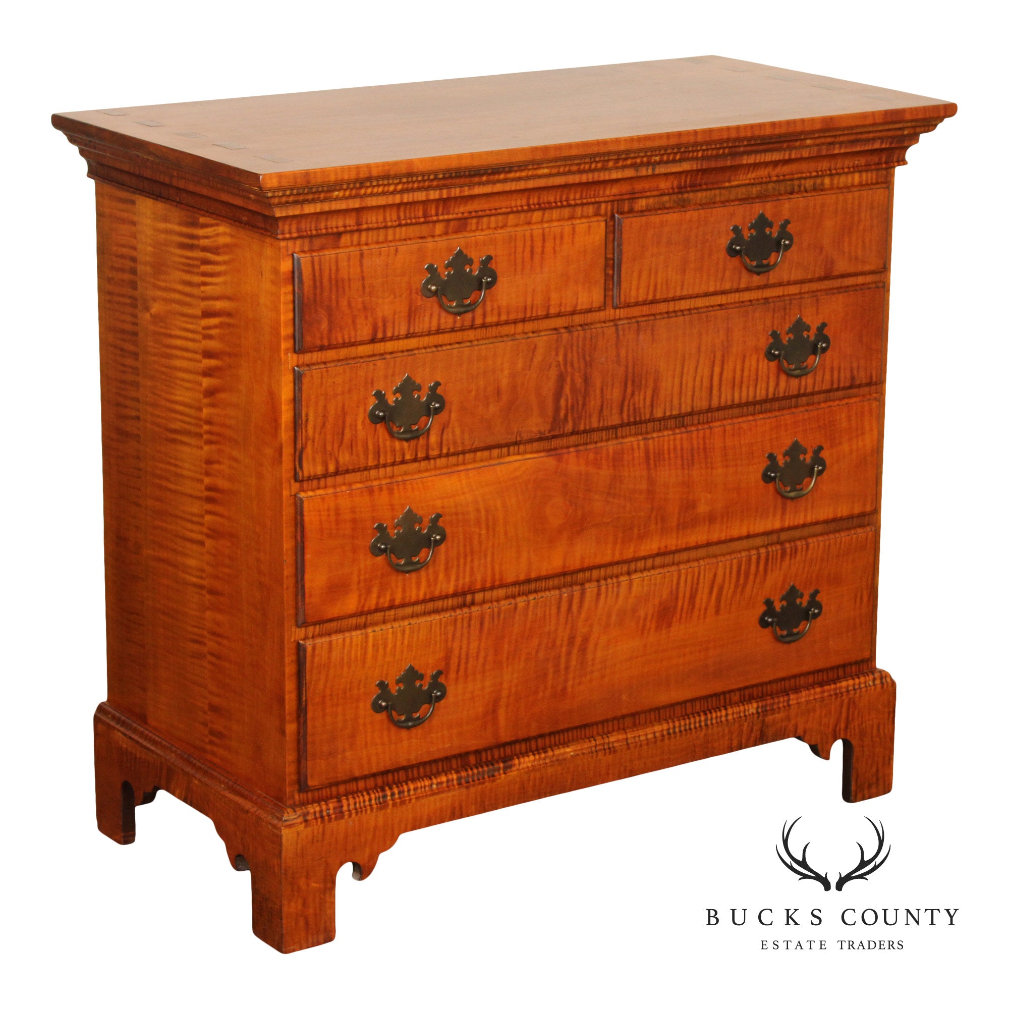 Oley Valley Reproductions Tiger Maple Chest Of Drawers