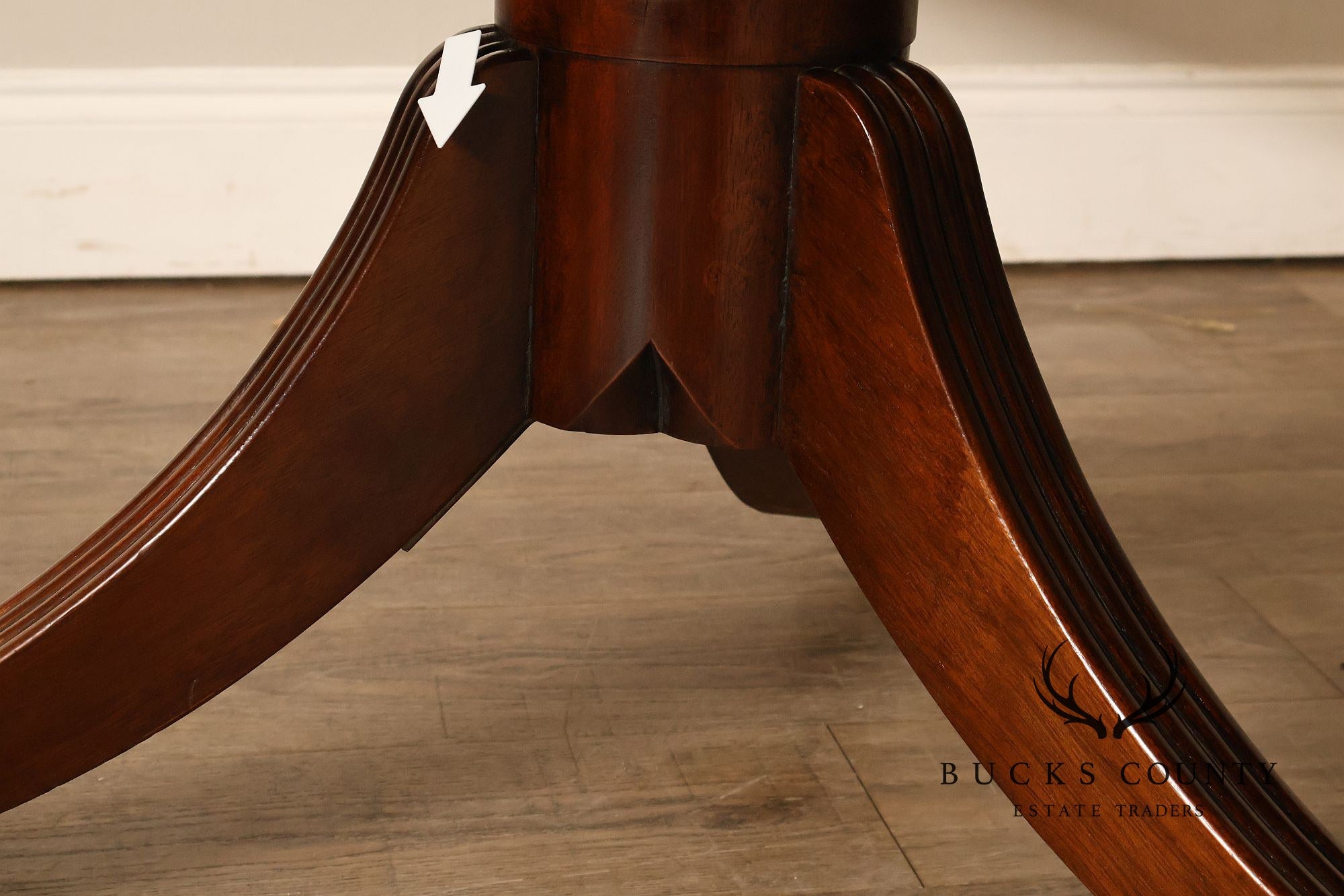 Baker Stately Homes Mahogany Double Pedestal Extendable Dining Table
