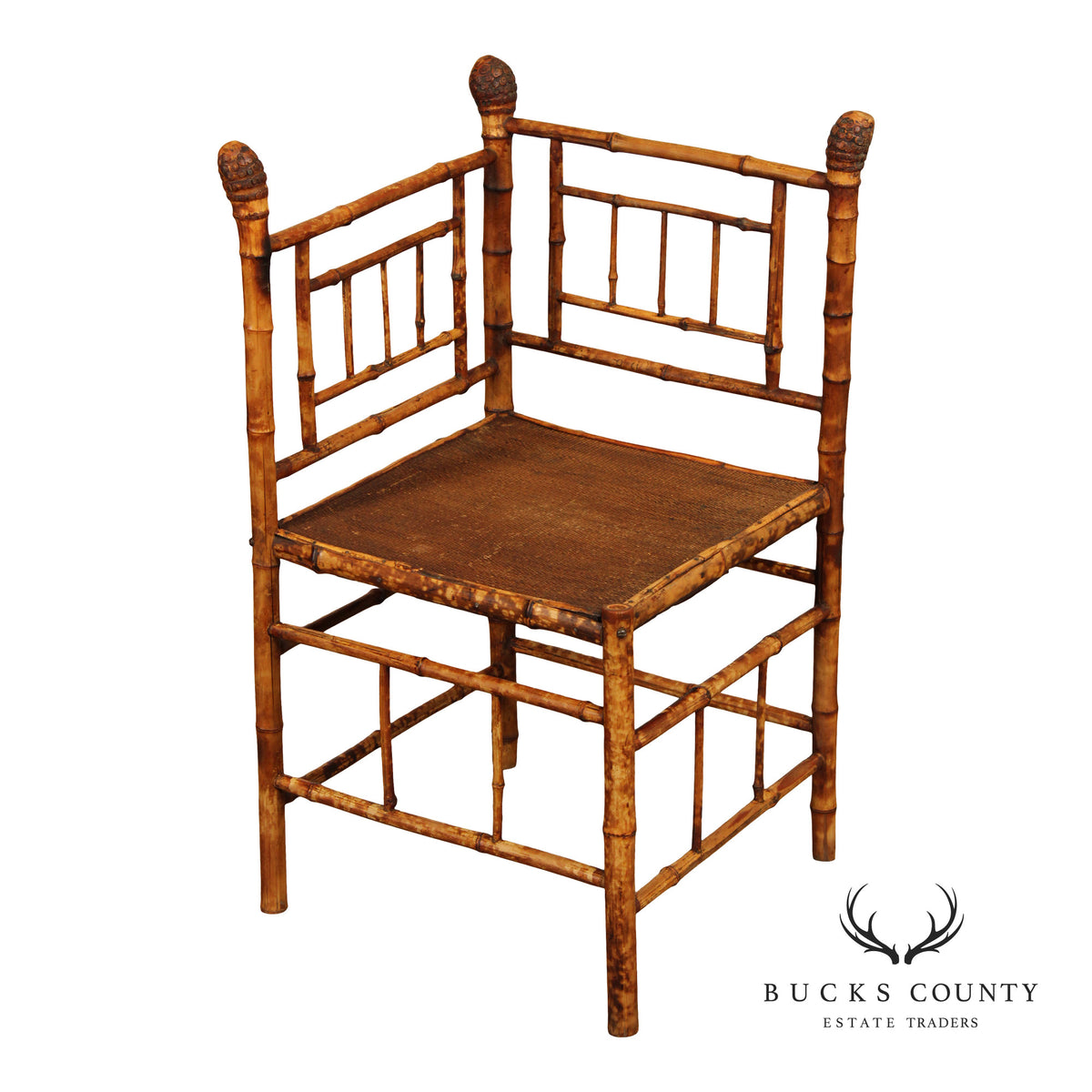 Antique Victorian Bamboo Corner Chair