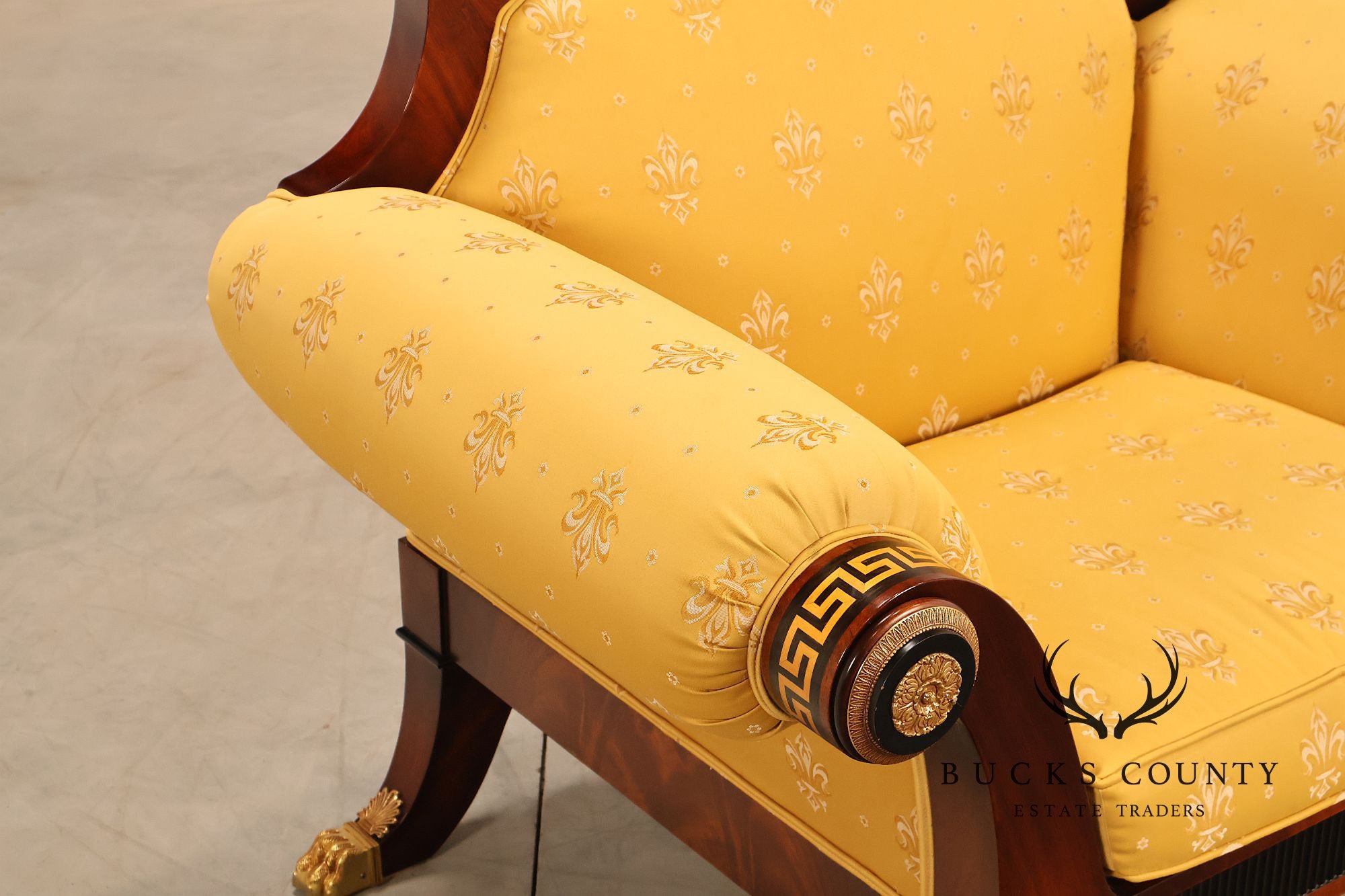 Empire Style Mahogany Armchair With Gilt Bronze Mounts