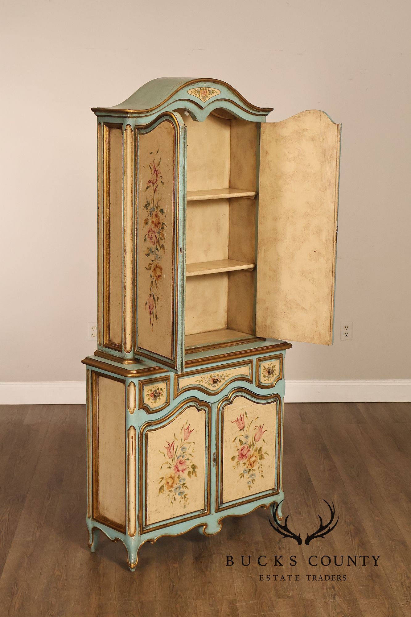 Venetian Style Hand Painted Florentine Cabinet On Stand