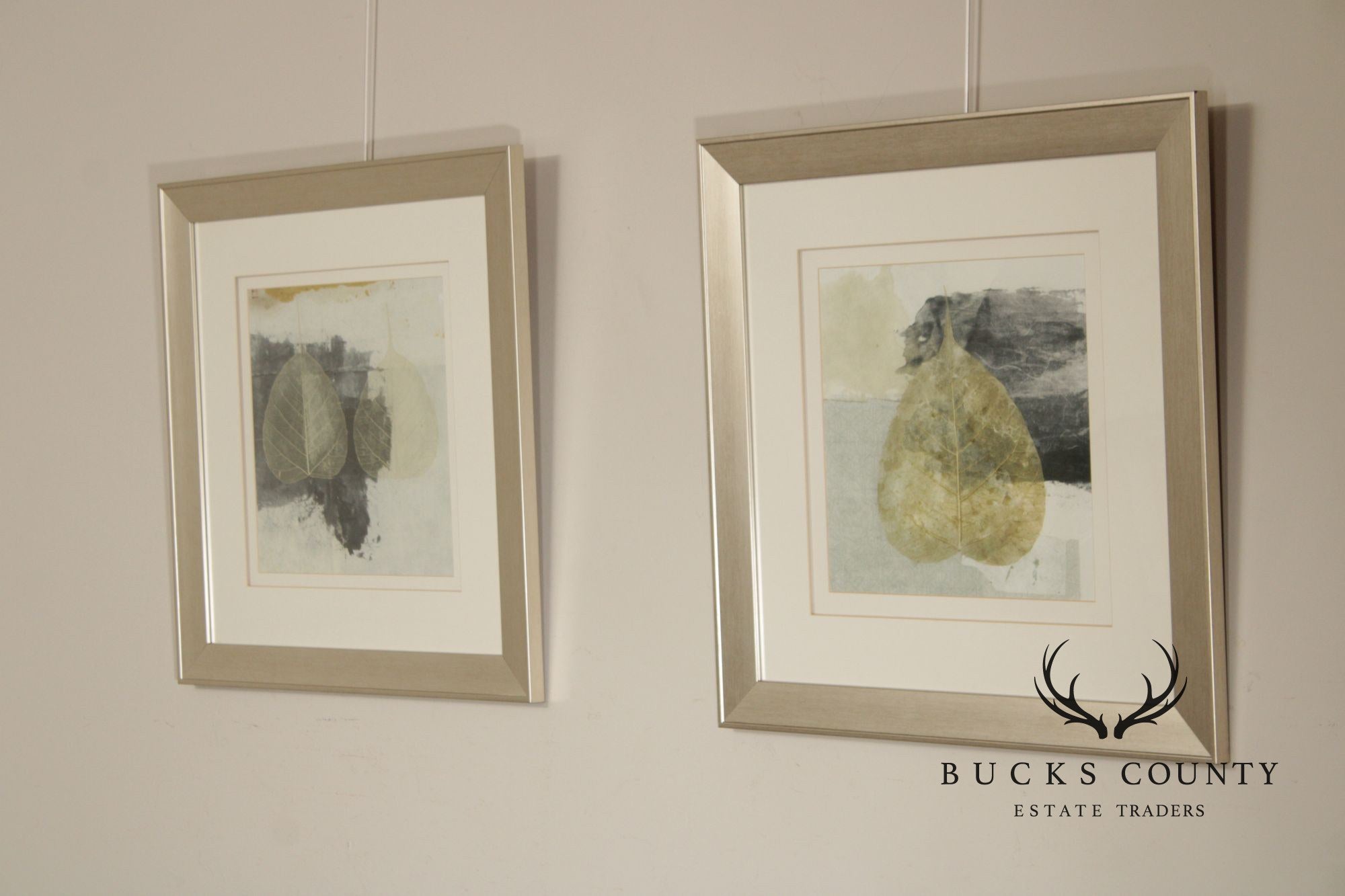 Elena Ray Pair of Botanical Prints, 'Wabi-Sabi Bodhi Leaf Collage 3' and 'Wabi-Sabi Bodhi Leaf Collage 4'