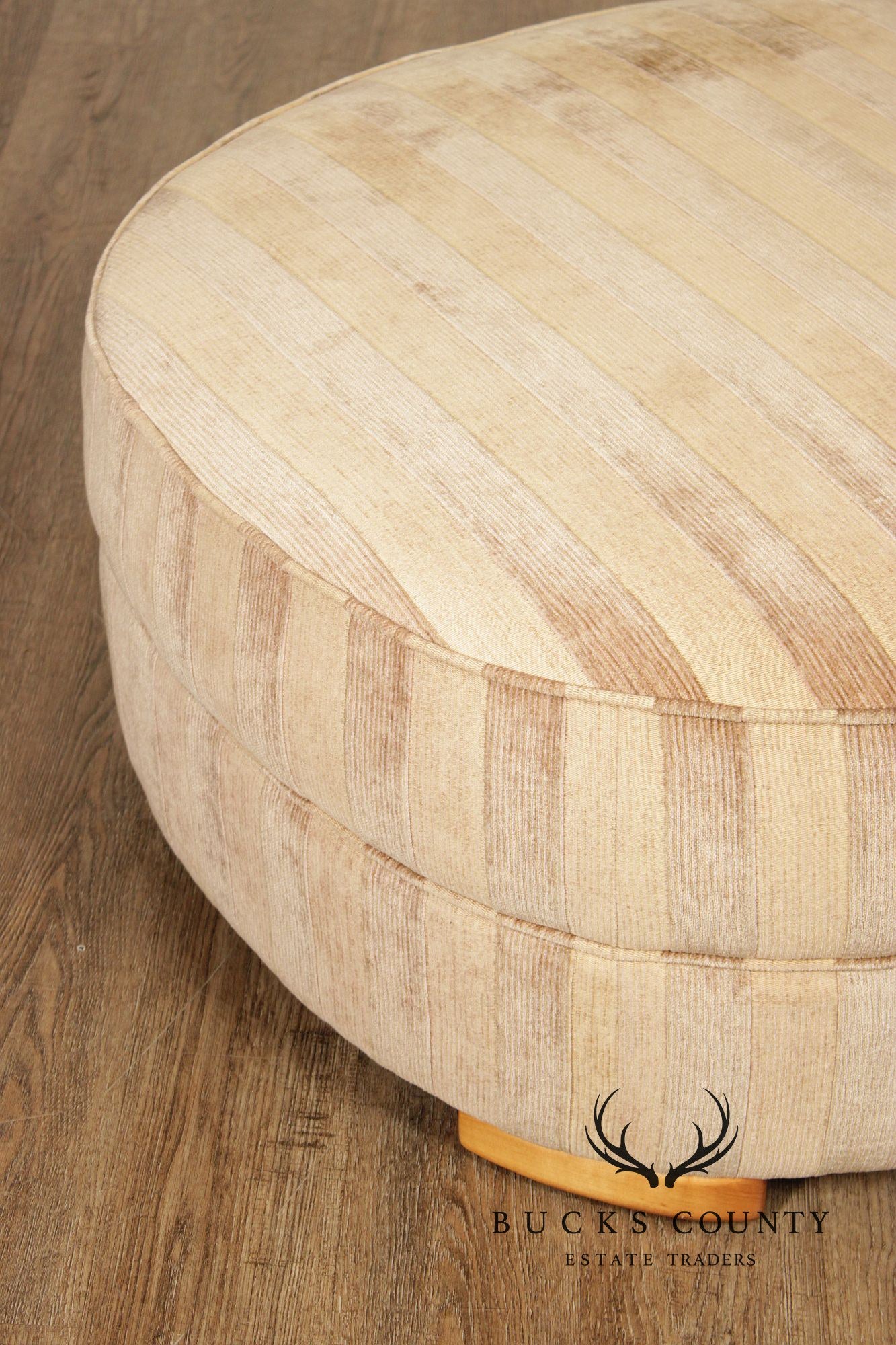 Lee Industries Striped Upholstered Ottoman