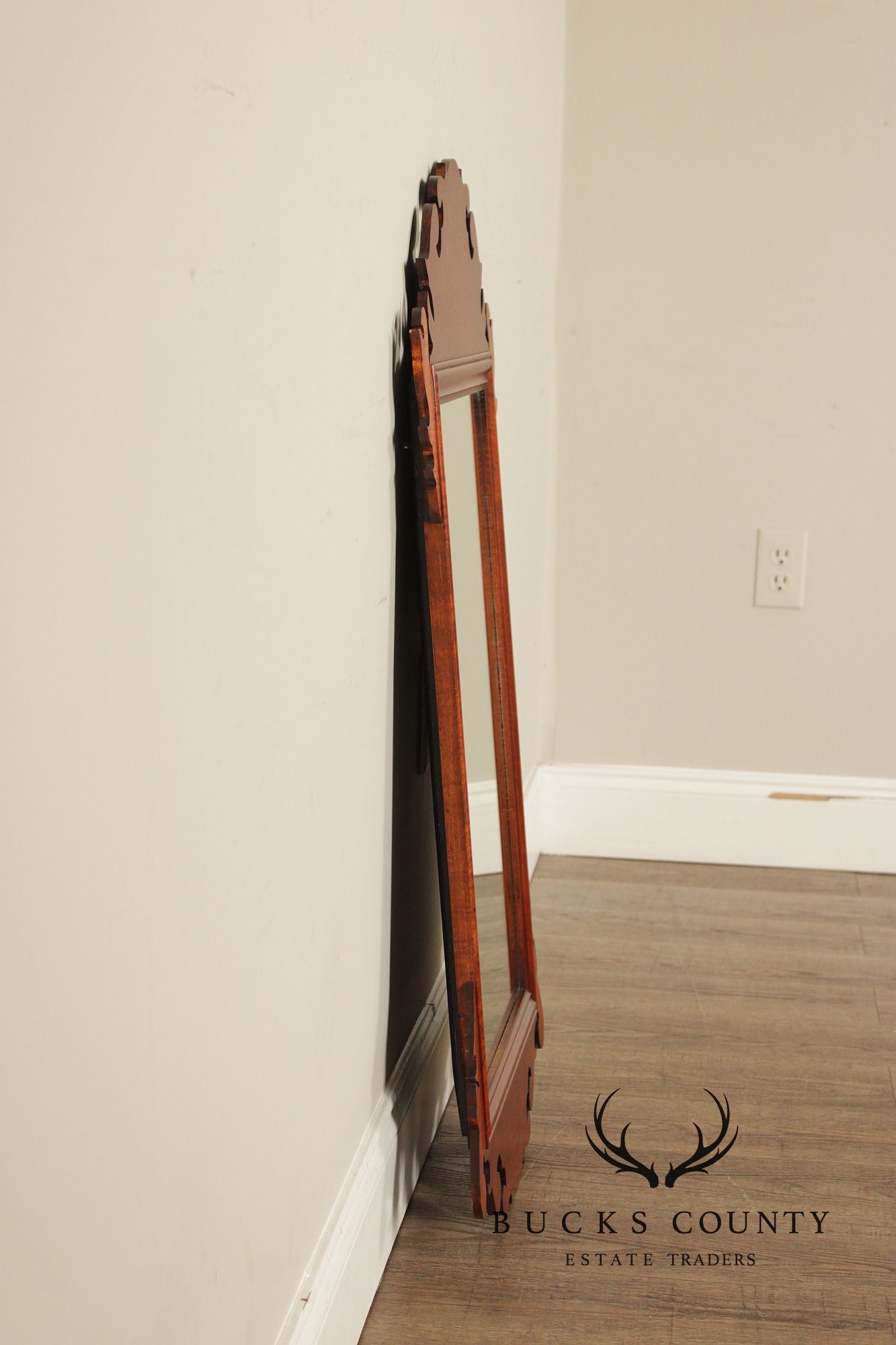 J.L. Treharn Chippendale Style Tiger Maple Wall Mirror