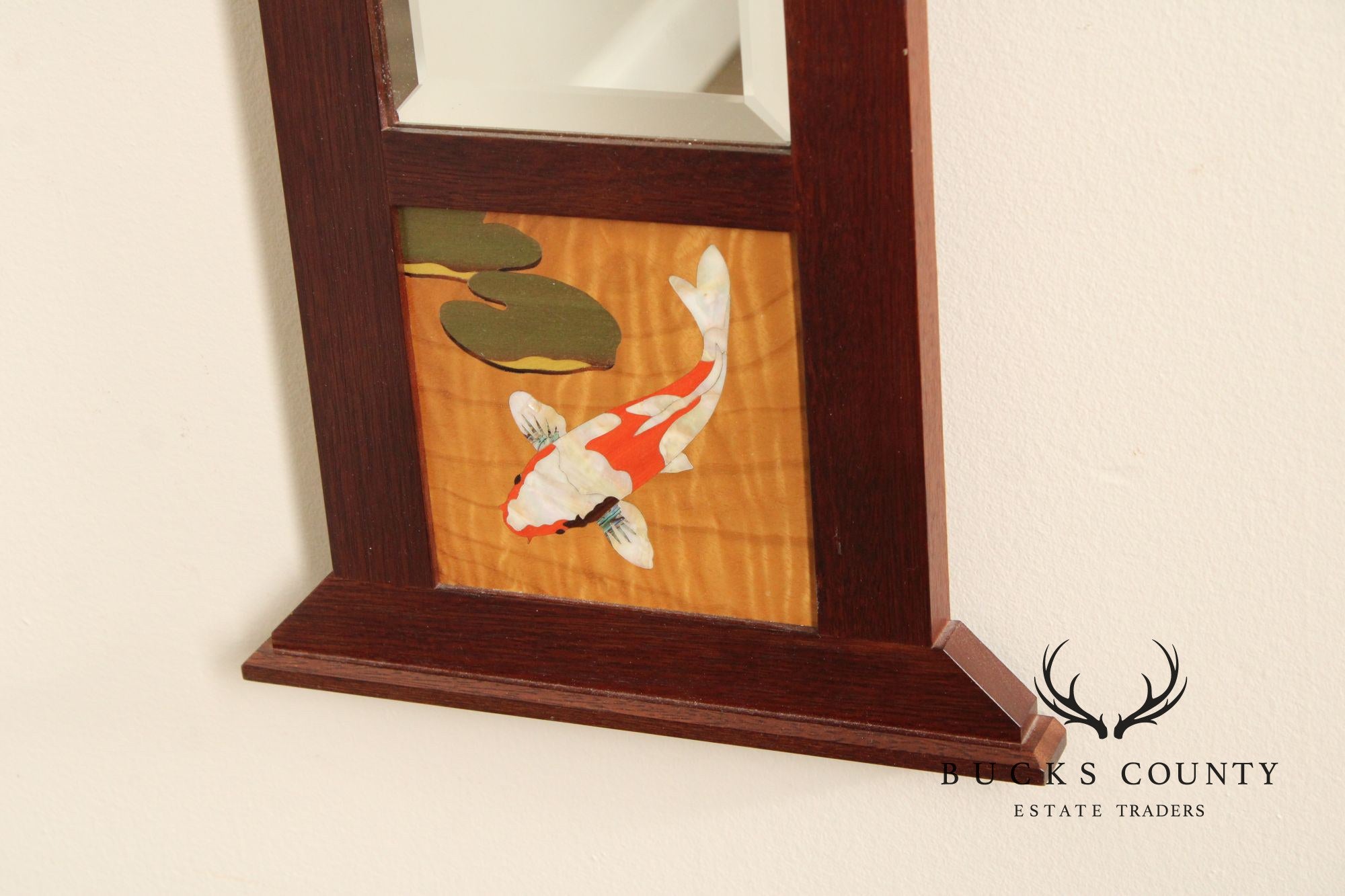 Hudson River Inlay 'Koi Pond' Accent Trumeau Mirror