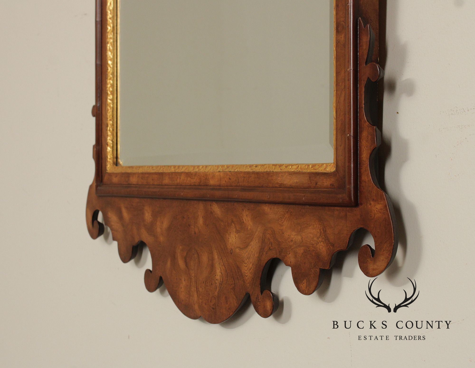 Friedman Brothers Colonial Williamsburg Burlwood Wall Mirror