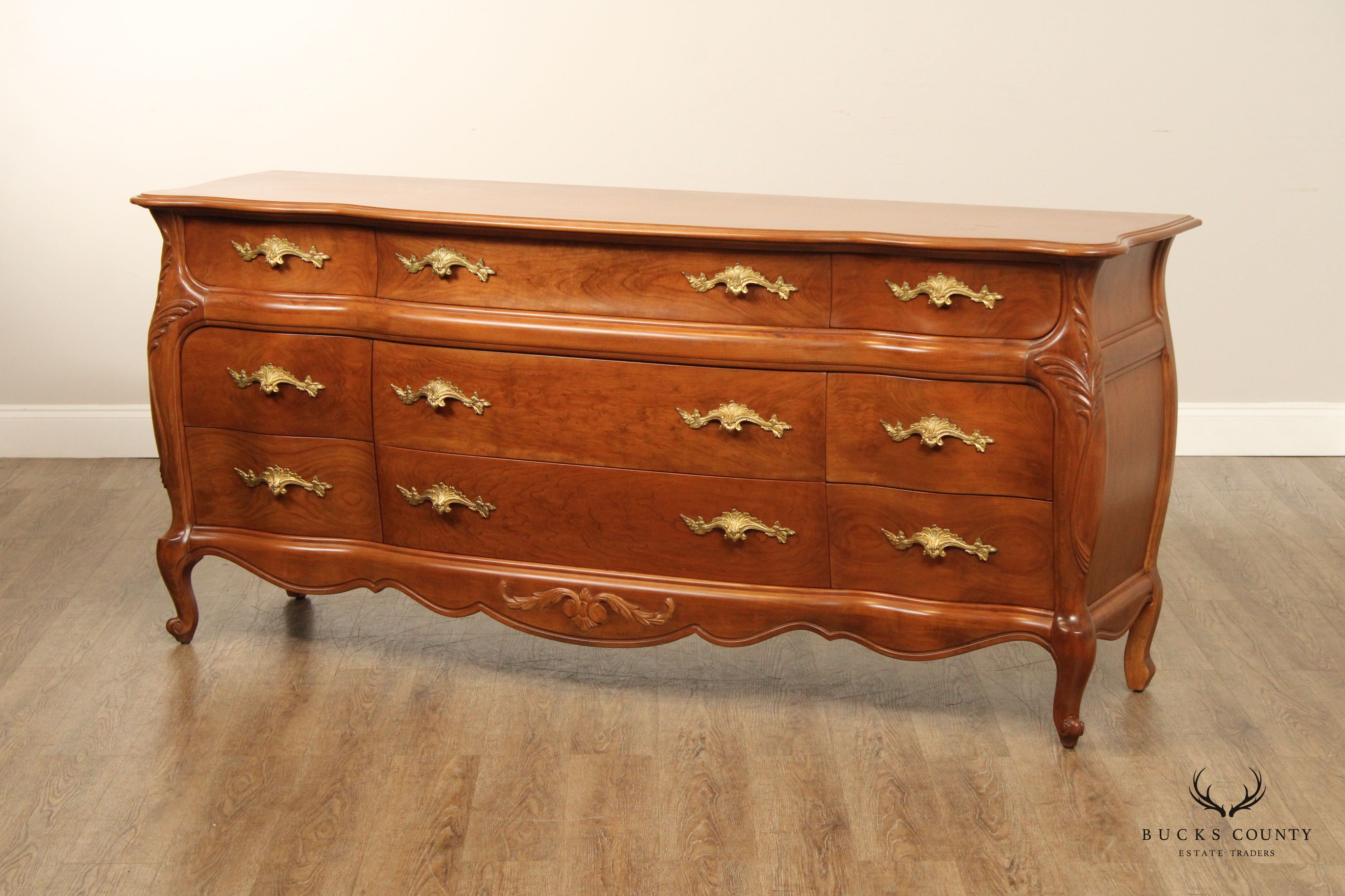 FRENCH LOUIS XV ROCOCO STYLE BOMBE TRIPLE DRESSER