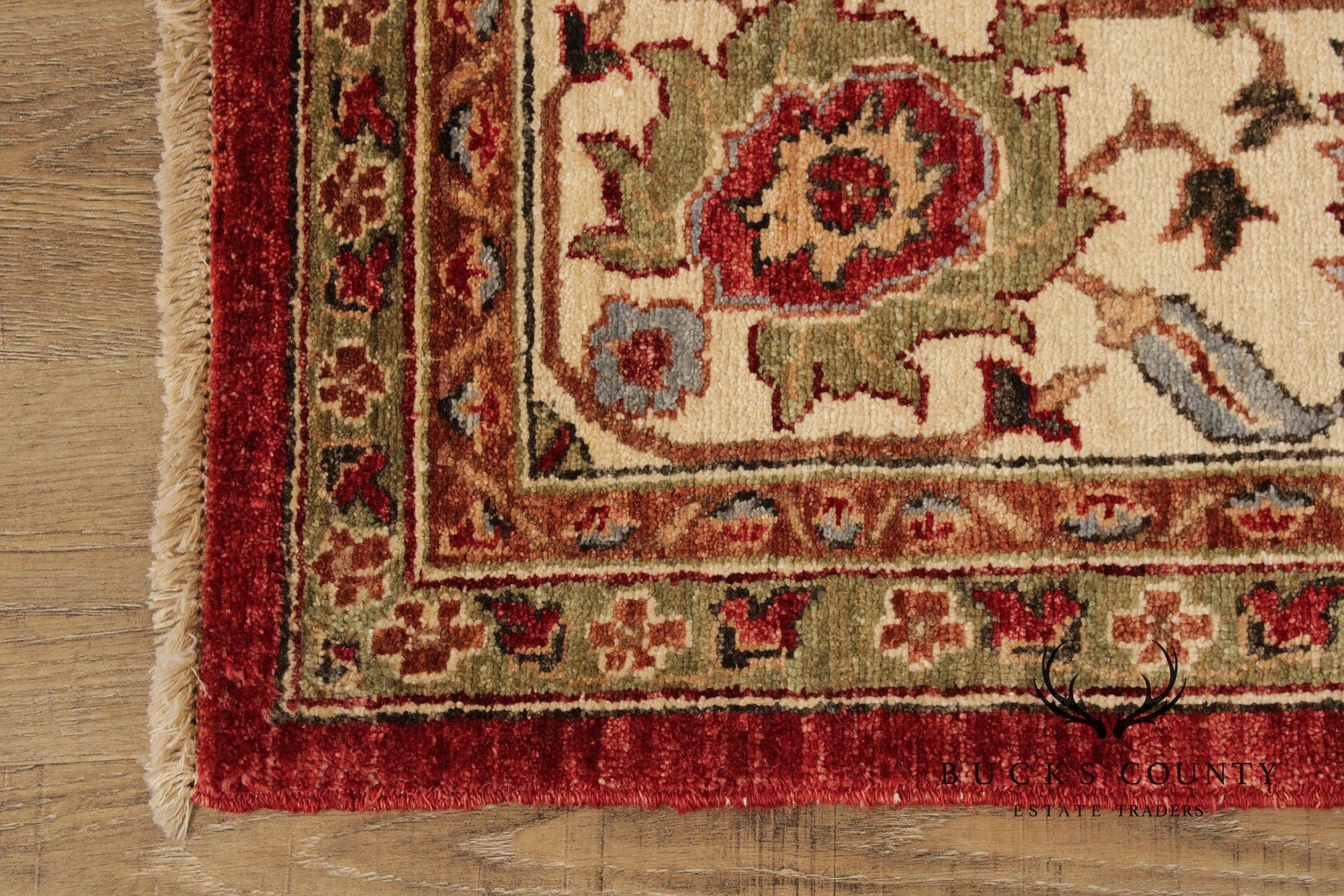 Persian Heriz Style Wool Area Rug With Red Field 8'x10'