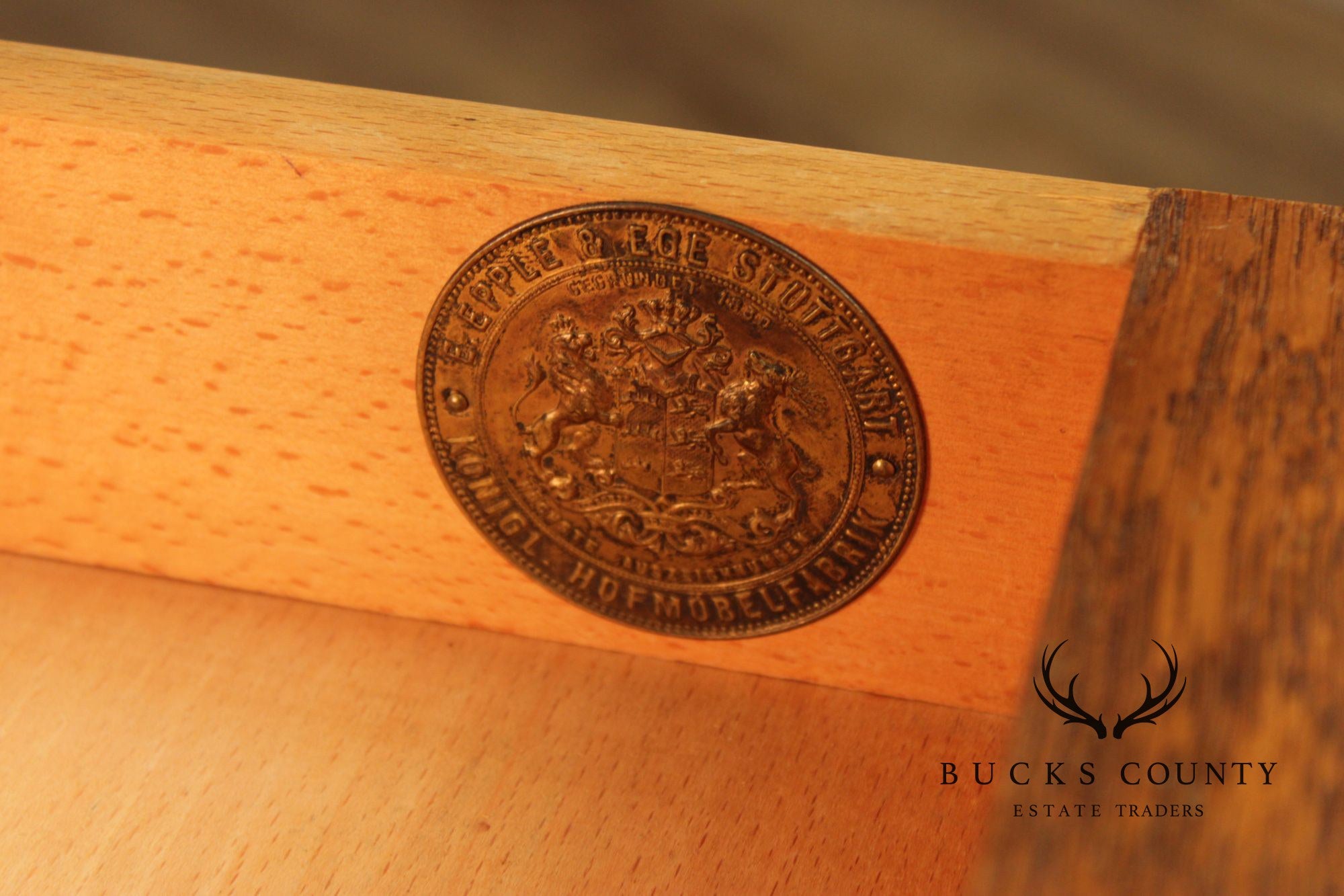 Antique German Renaissance Revival Carved Oak Marble Top Cabinet